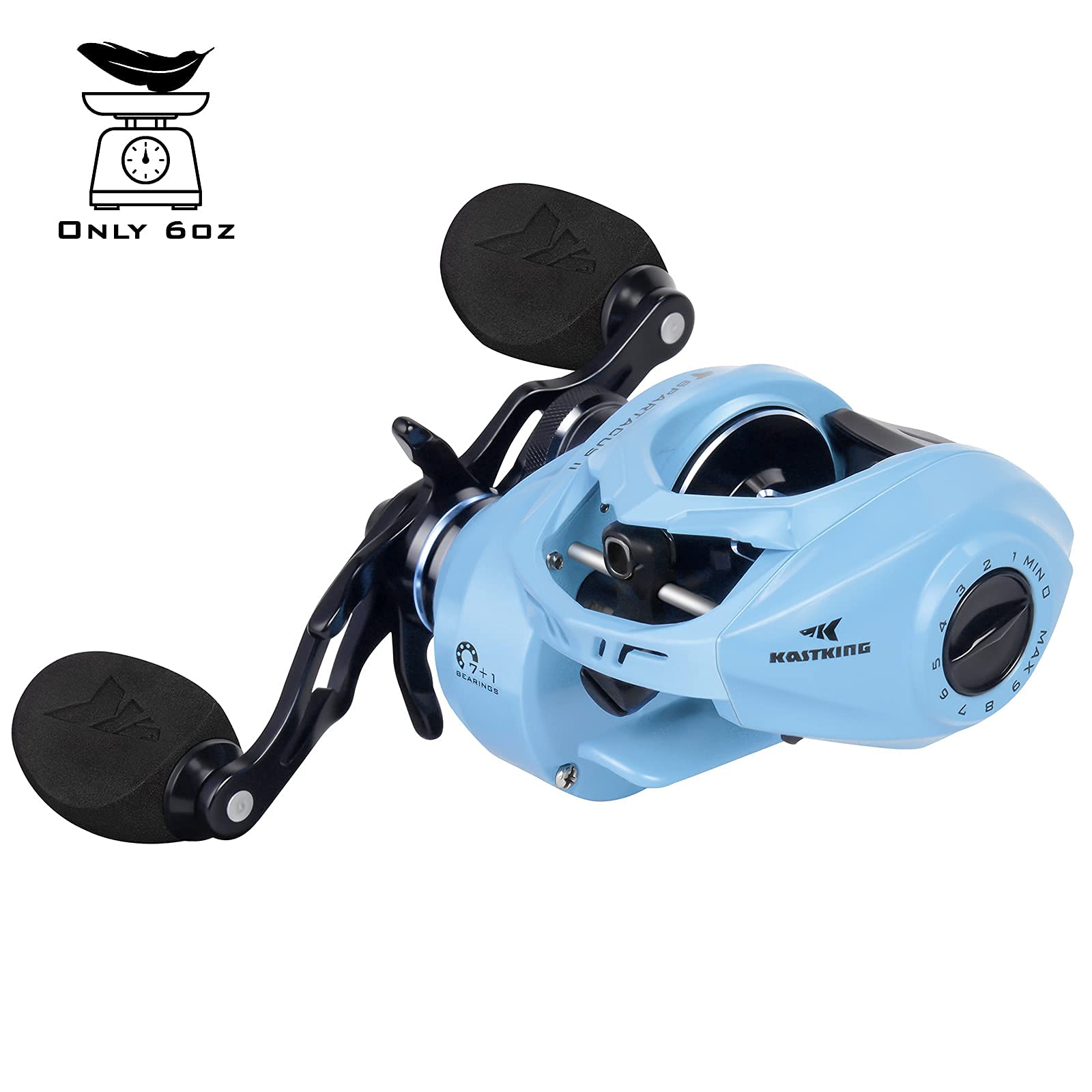 Kastking Spartacus Ii Baitcasting Fishing Reel, 6Oz Ultralight Baitcaster Reel, Super Smooth With 17.6 Lb Carbon Fiber Drag, 7.2:1 Gear Ratio, 39Mm Palm Perfect Lower Profile Design
