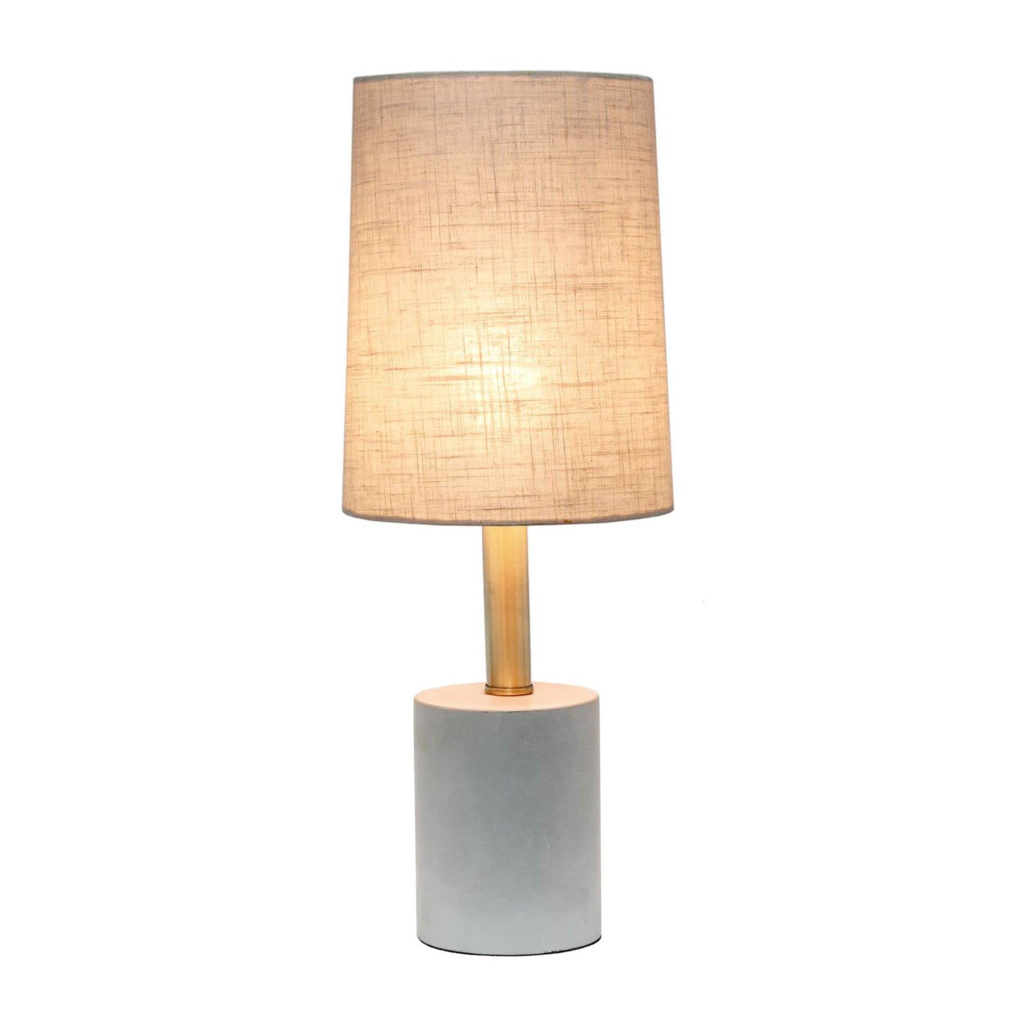 Lalia Home Concrete Table Lamp In Antique Brass With Khaki Shade
