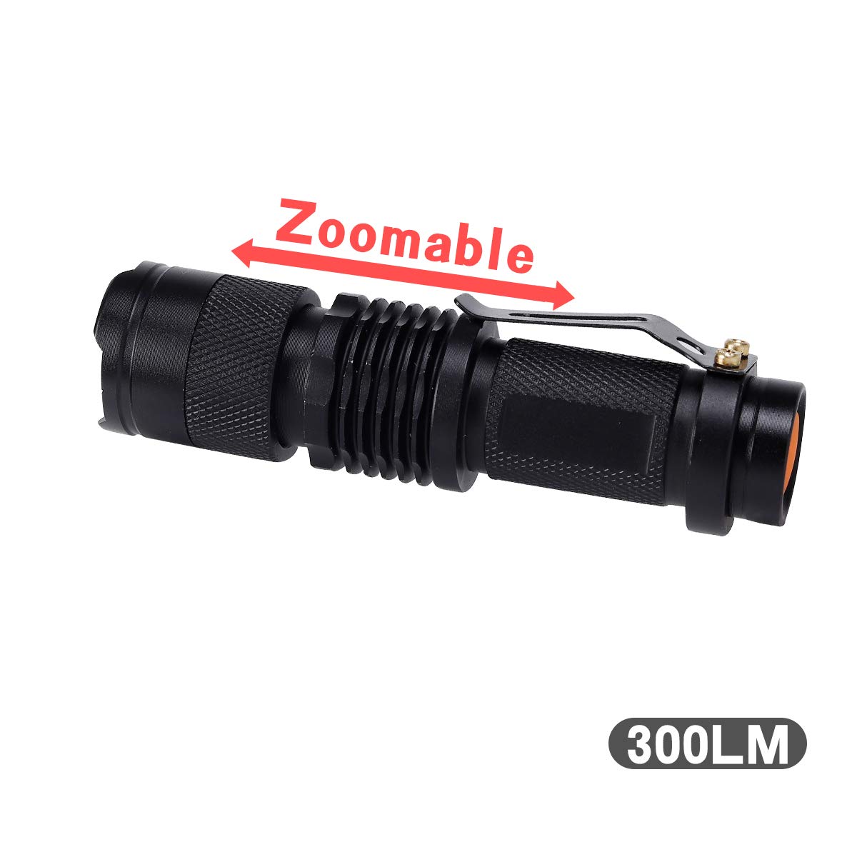 Kunhe 6 Pack Small Mini Led Flashlight Single Mode Zoomable Flashlights Aa Battery Powerful Flashlights With Pocket Clip Portable Bulk Edc Pen Flash Light For Christmas