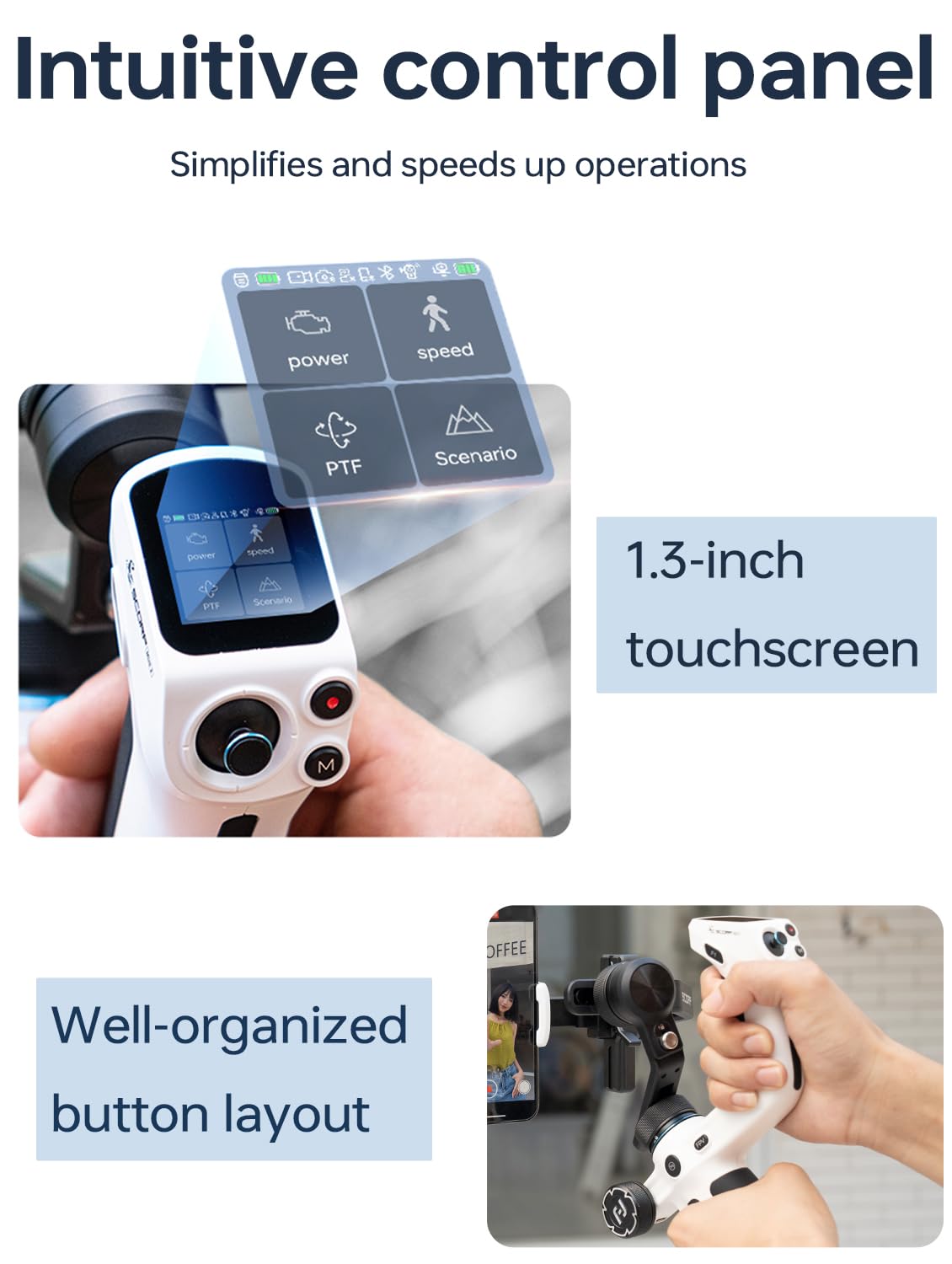 Feiyutech Feiyu Scorp Mini-2 Combo All-In-1 Gimbal Stabilizer For Cameras & Smartphones, 1.3" Oled Touchscreen, Integrated Ai Tracking, 2.65Lb Payload. 3-Axis Handheld Gimbal Compatible With Gopro, Sony, Iphone