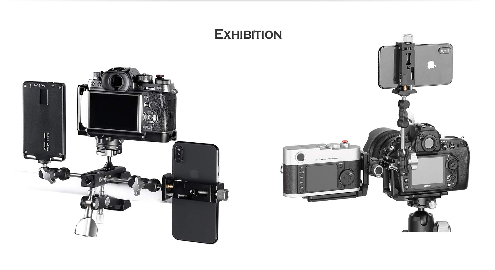 Leofoto Am-2L Triple Jointed Versa Magic Arm Multi-Purpose Smartphone / Tripod Accessory Mount 1/4"
