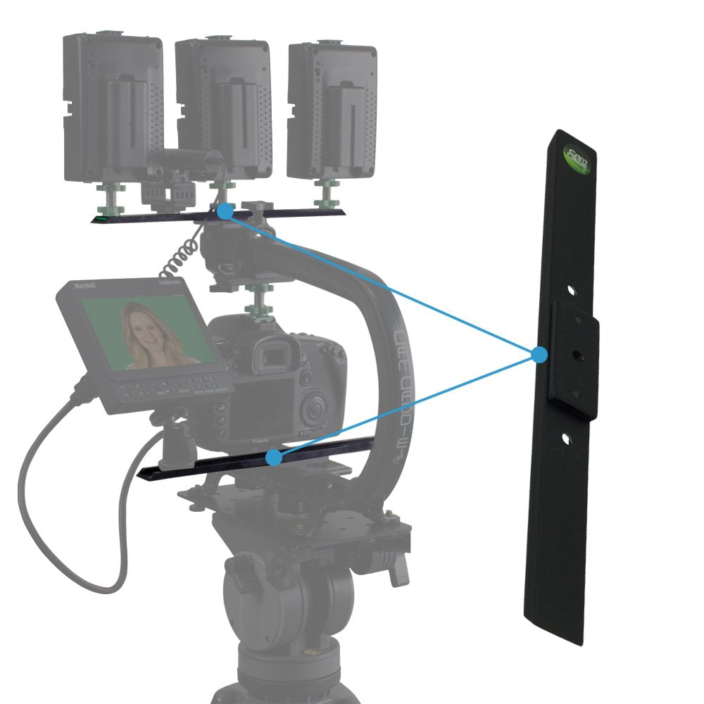 Cam Caddie Scorpion Ex Video Camera Stabilizing Handle Kit With Included Smartphone And Gopro Compatible Mounts - Professional Bundle - Black