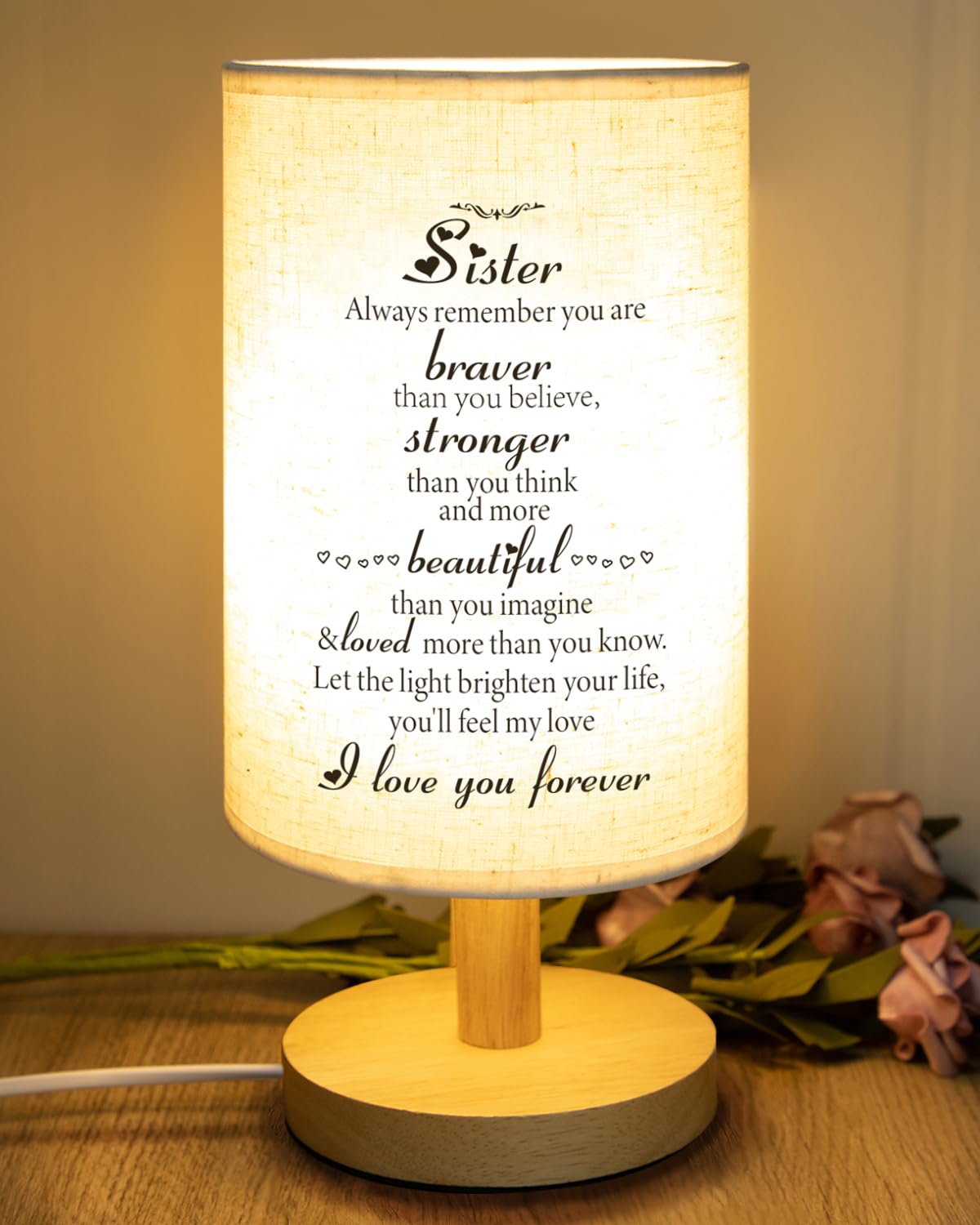 Souhoney Birthday For Sister,Sister Birthday , Unique Sister From Sister, Graduation Sister From Sister, Sister Bedside Lamp (Sister01)