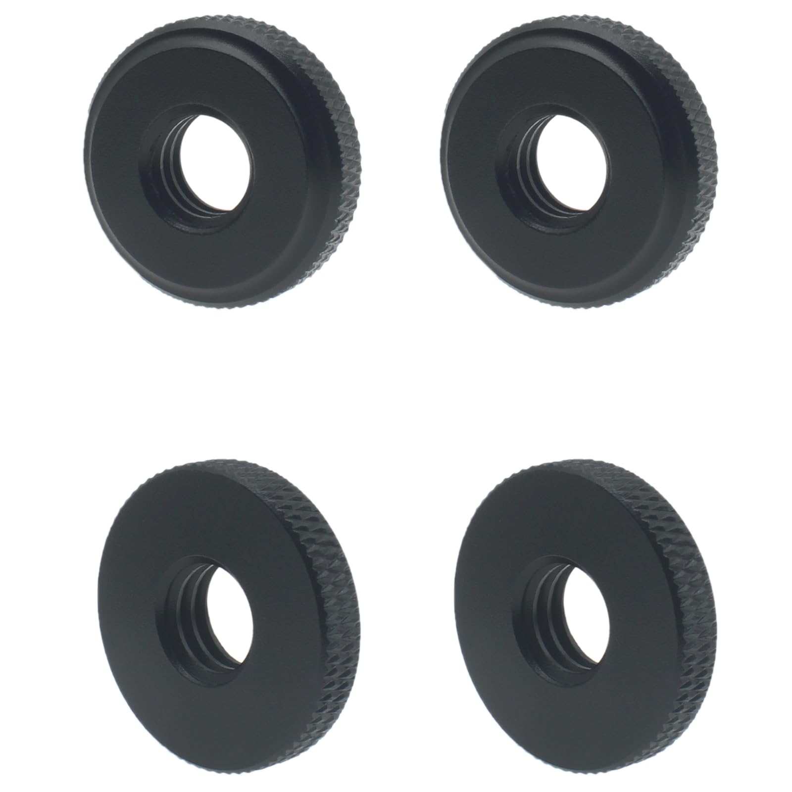 Hajxzh 4 Pcs Thumb Wheel Lock Nut Adapter 3/8 Inch Aluminum Alloy Microphone Camera Tripod Screws Black Tripod Accessories For Most Camera Tripods
