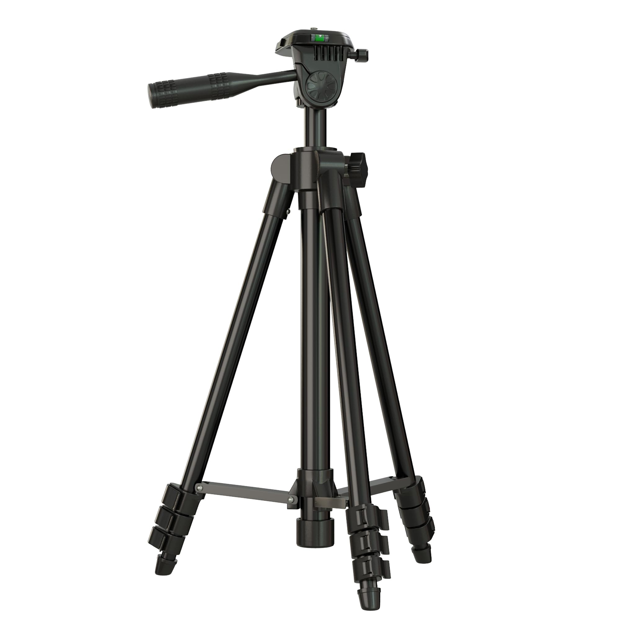 Polarduck Laser Level Tripod Phone Stand: 51-Inch 130Cm Aluminum Lightweight Tripod With 1/4" Screw Mount And Bubble Level For Rotary And Line Lasers Measuring Tools, Carry Bag Included Matte Black