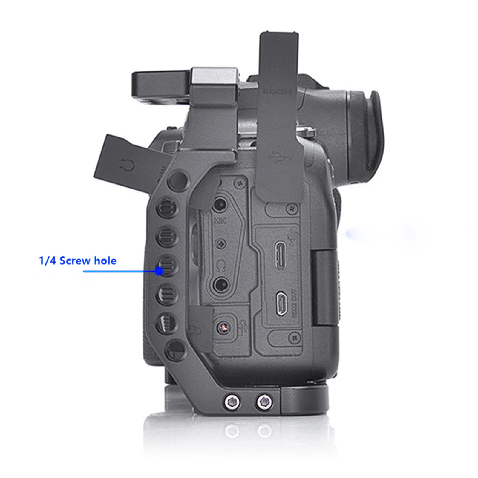 Topcine Camera Cage For Canon Eos R5/R5C/R6/R6 Ii Mirrorless Camera, Vlogging Video Shooting Filmmaking Rig Stabilizer With Dual Cold Shoe With 1/4" Mounting Hole & 3/8" Arri Locating Holes