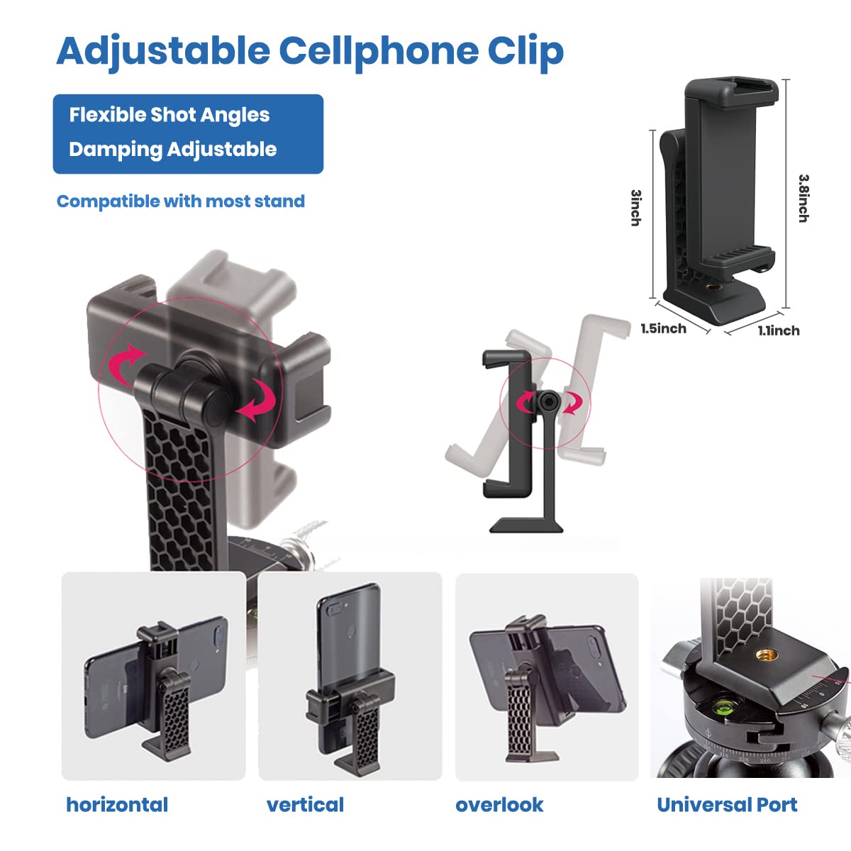 Ustope Mini Tripod Tabletop Small Tripod Desktop Camera Stand Hand Tripod Mount For Camera Cell Phones Webcam Projector With Smartphone Clip