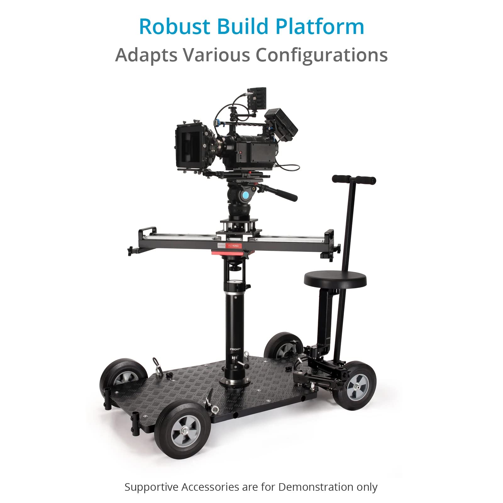 Proaim 14"/35Cm Bazooka With Quick Lock Lever With Euro/Elemac Base Mount For Heavy Dolly, Jib/Crane, Slider & Other Camera Setup. Cnc Aluminum Made W 200Kg/440Lb Payload, Stable & Robust (Bz-285-03)