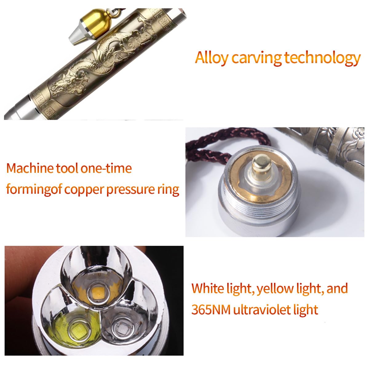 Yzyoe Three In One Rechargeable Leds Expert Jade Appraisal Flashlight, Jewelry Appraisal Gemstones Diamond, White And Yellow Light And 365Nm Ultraviolet Lamp.