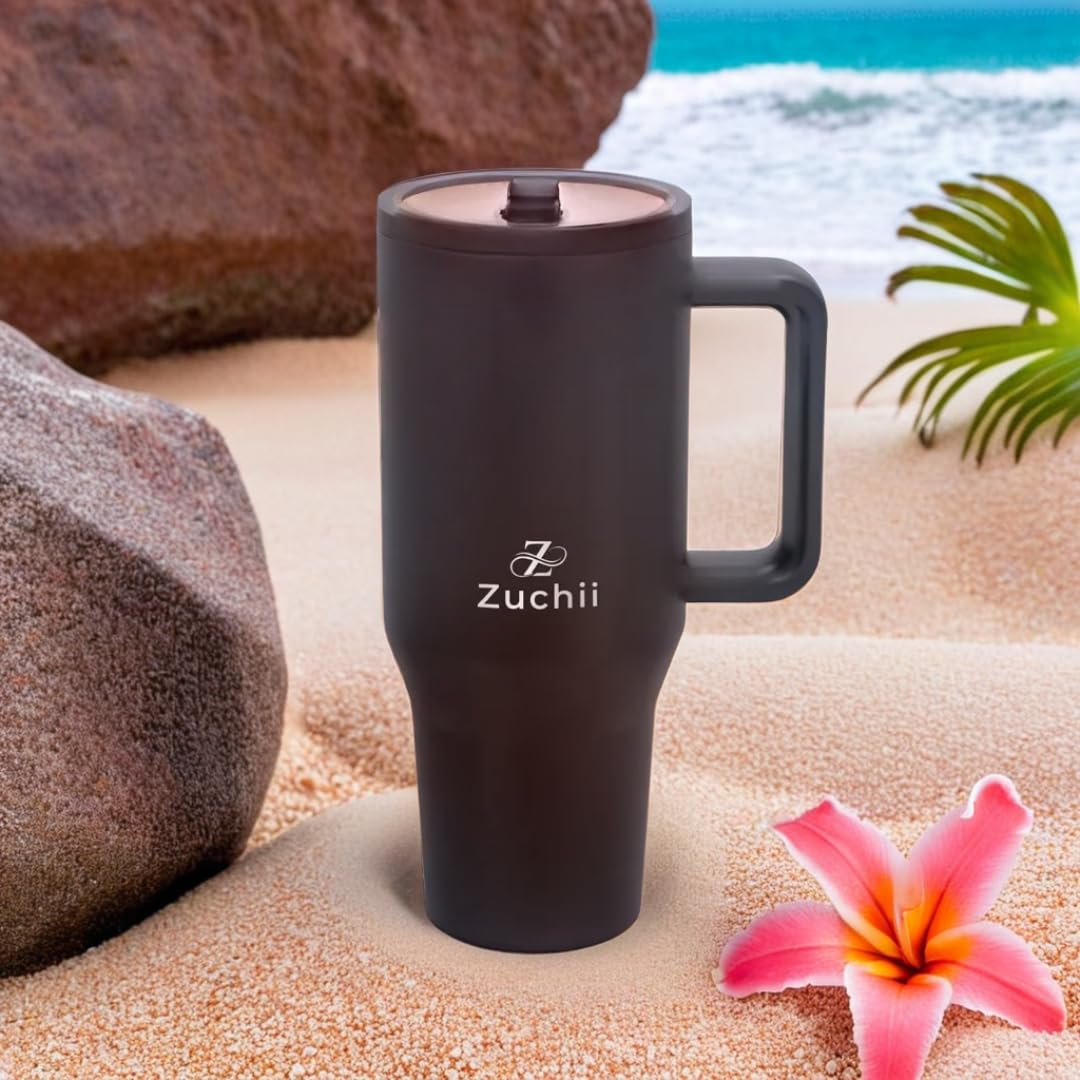 Traveler, 40 Oz Water Bottle With Handle & Flip Straw 100% Leak Proof Reusable Insulated Tumbler