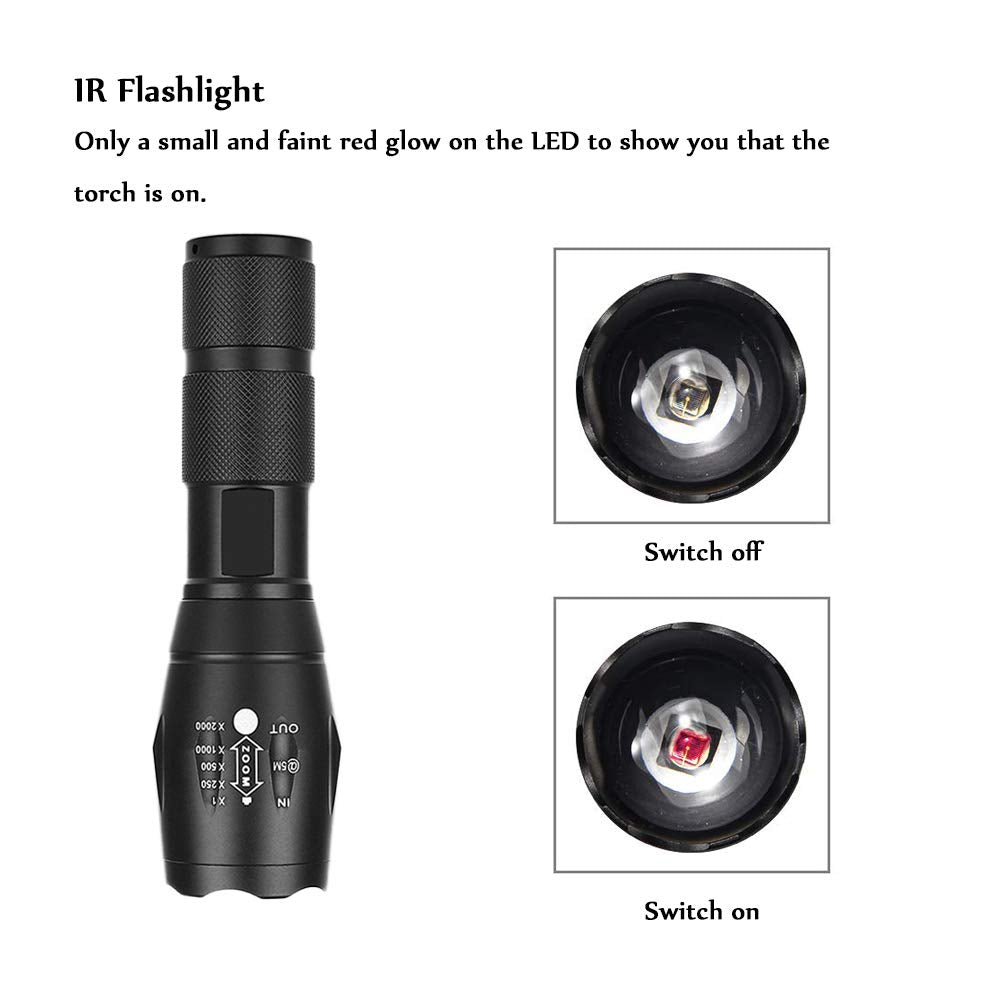 Gaigaimall Ir Led Illuminator Flashlight Zoomable 850Nm Infrared Flashlight Night Vision Device For Hunting, Search& Rescue, Military Use.