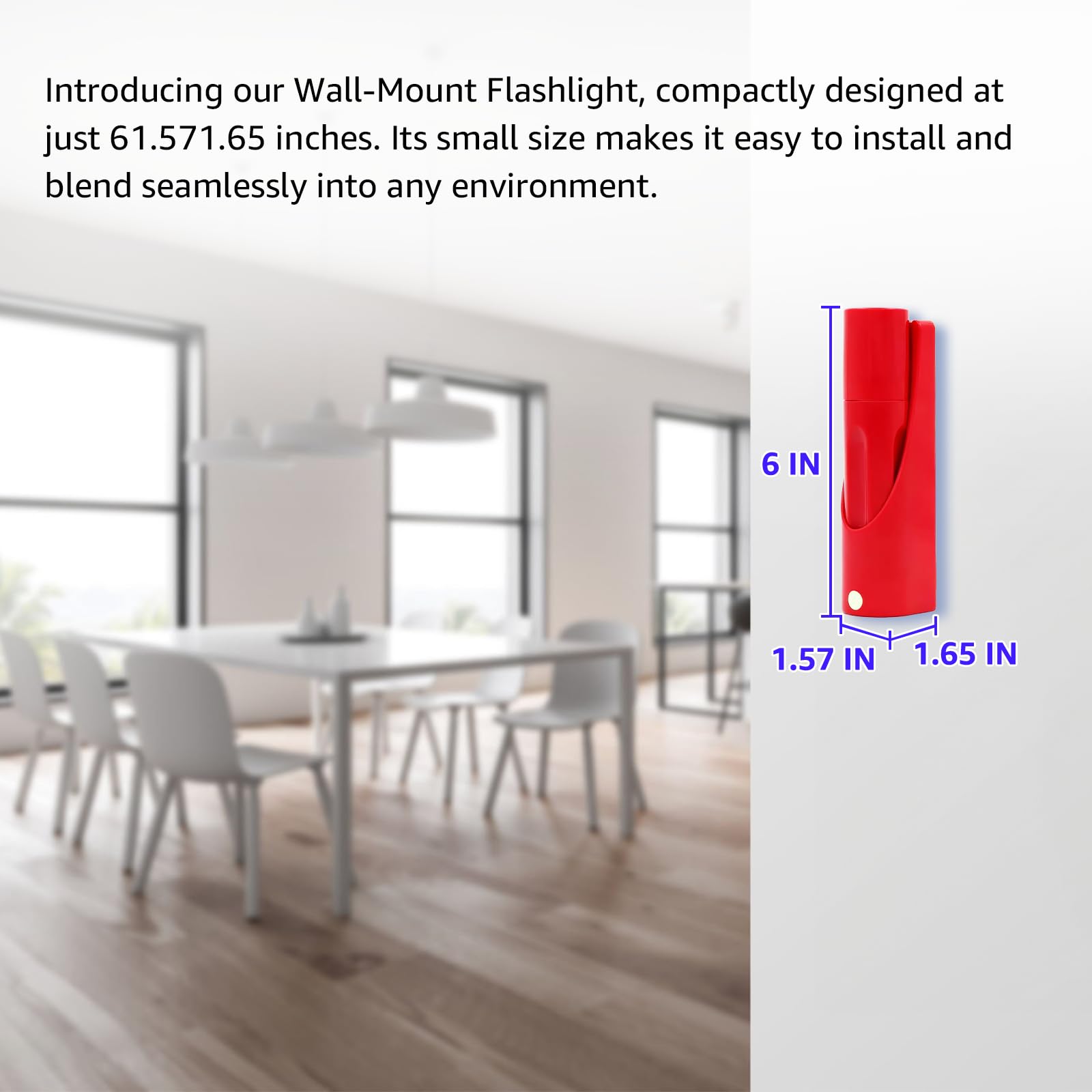 Kinone Led Flashlight, Wall-Mount Led Handheld Light With 6 Ultra Bright Led Ideal For Emergency Preparedness, Power Failure, Outdoor, Camping, Night Light, Red (Red)
