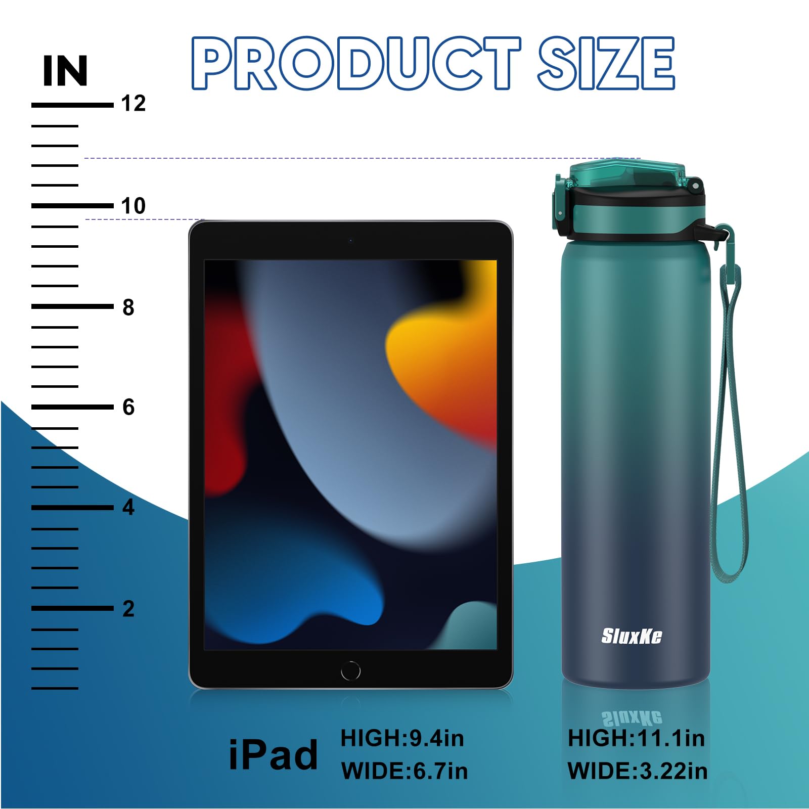 24Oz Leakproof Insulated Water Bottle With Straw, Double Wall, 18/8 Stainless Steel Drinking Bottle