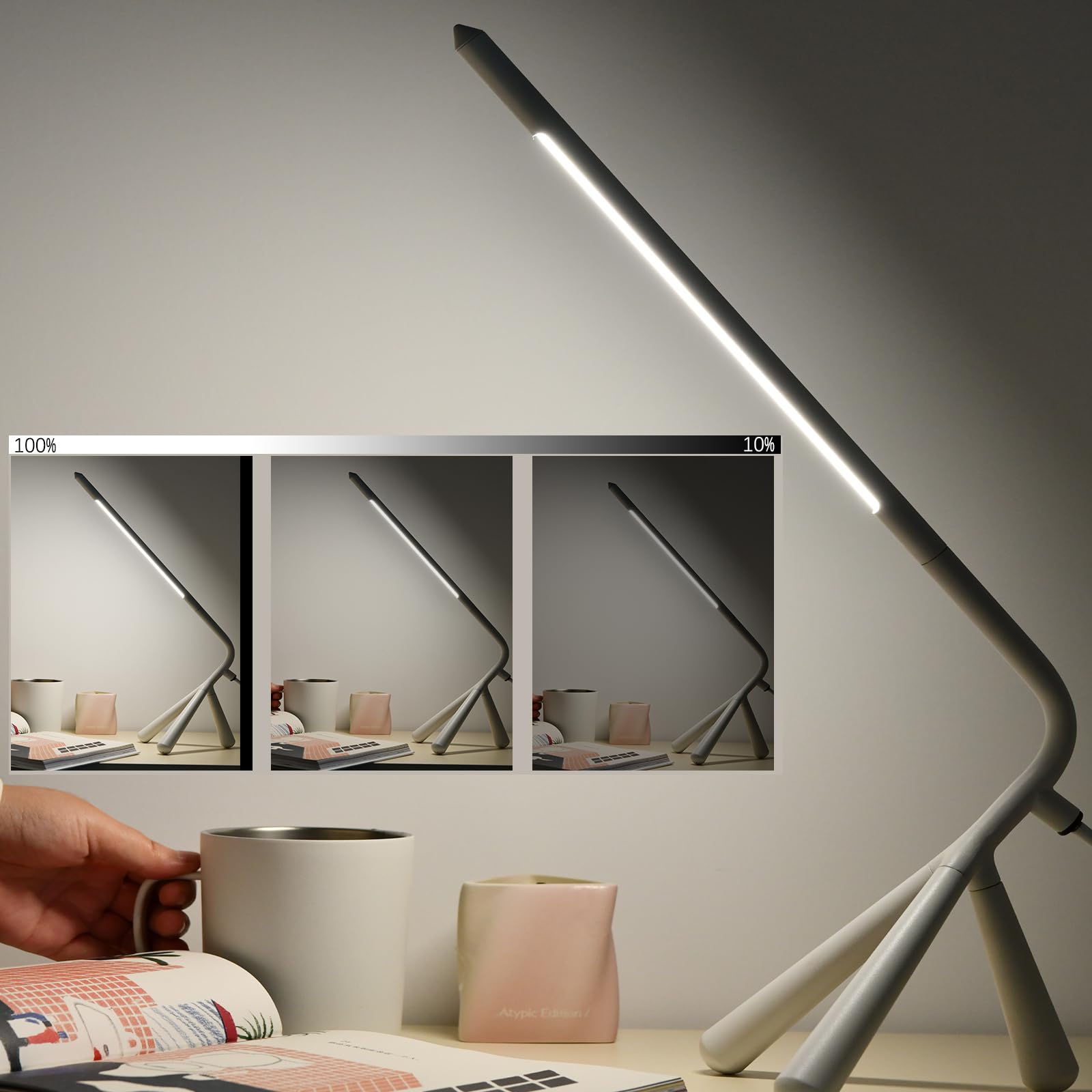Jqgwkj Desk Lamp - 3-Mode Dimmable Desk Lamp With Usb Charging Port For Home Office And Reading (Table Lamp-White)