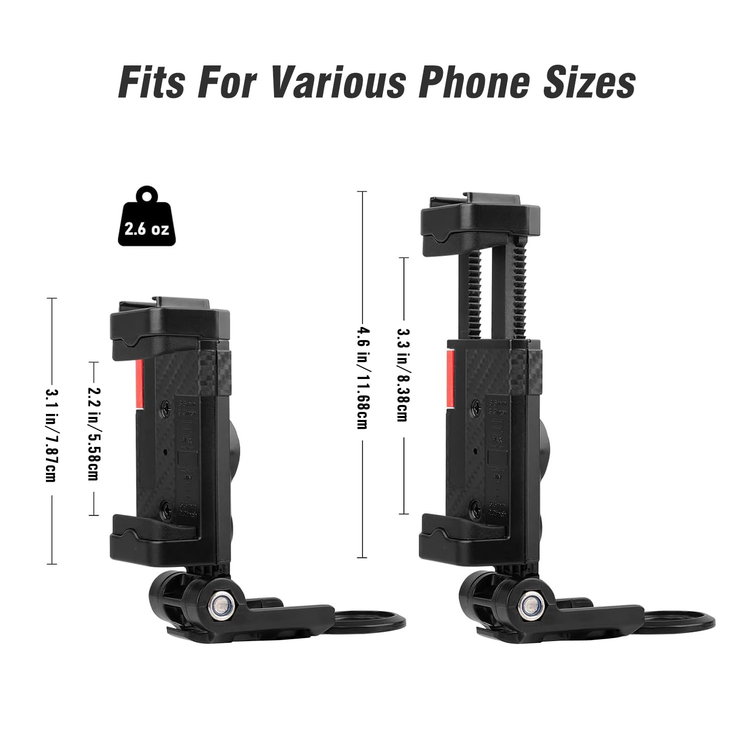 Xamorest Tripod Phone Mount, Phone Holder/Vertical And Horizontal Tripod Mount Adapter Rotatable Bracket With 1/4 Inch Screw/Adjustable Clip For Phone, Selfie Stick, Camera Stand