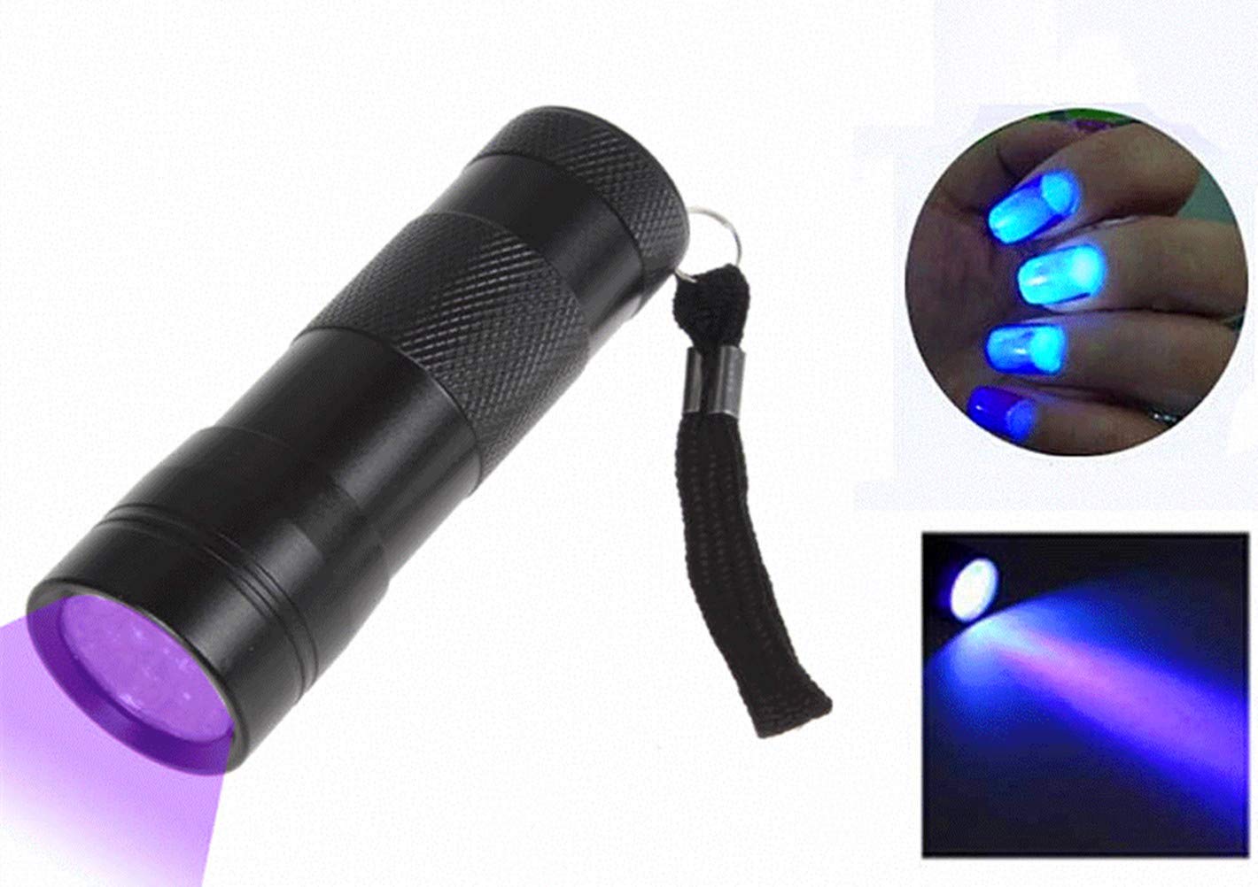 Wollcocer Black Light Uv Flashlight 12 Led 395Nm For Ultraviolet Blue Light Torch For Scorpions Dog Cat Pet Urine Detector Fluorescent Minerals