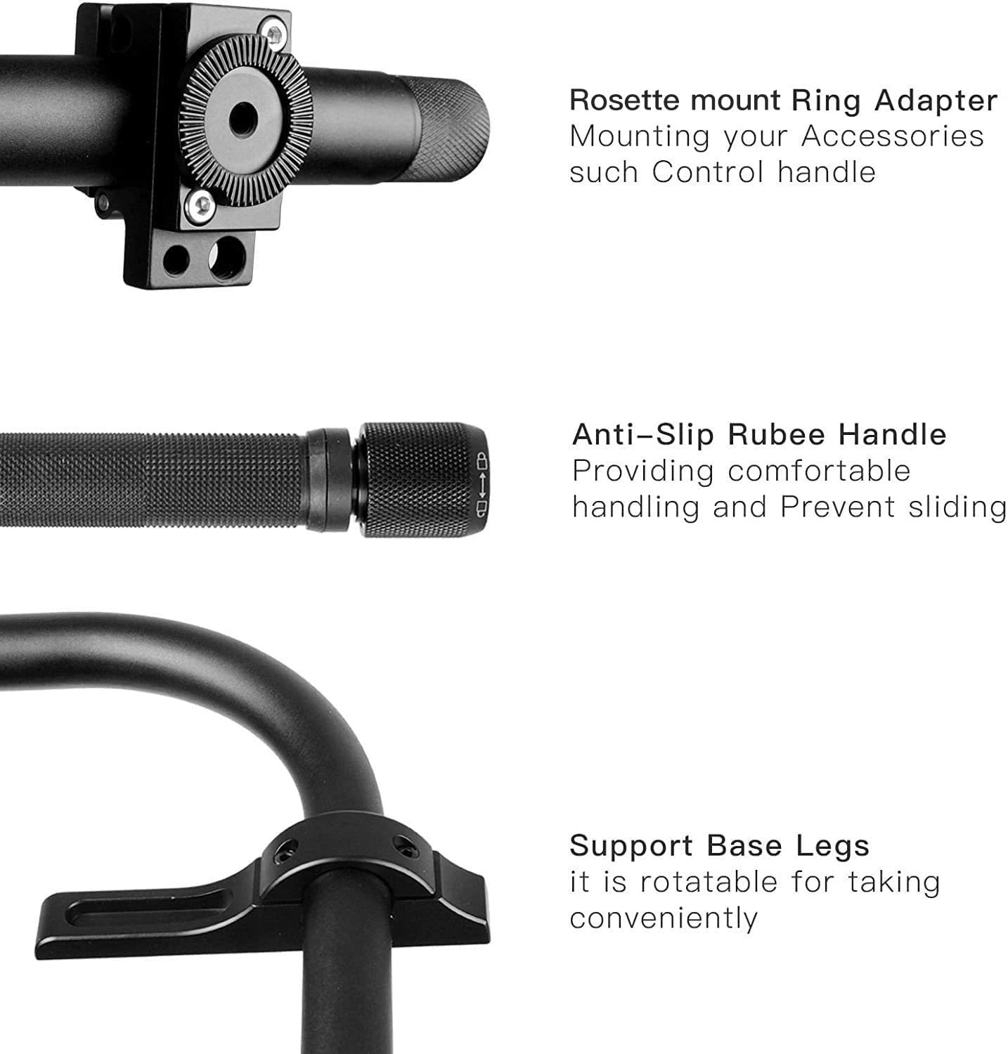 Df Digitalfoto Handheld Ring Grip,Dual Handlebar Ring With Gear Adapter Compatible With Zhiyun Crane 3S Stabilizer/Ronin S Gimbal,Etc