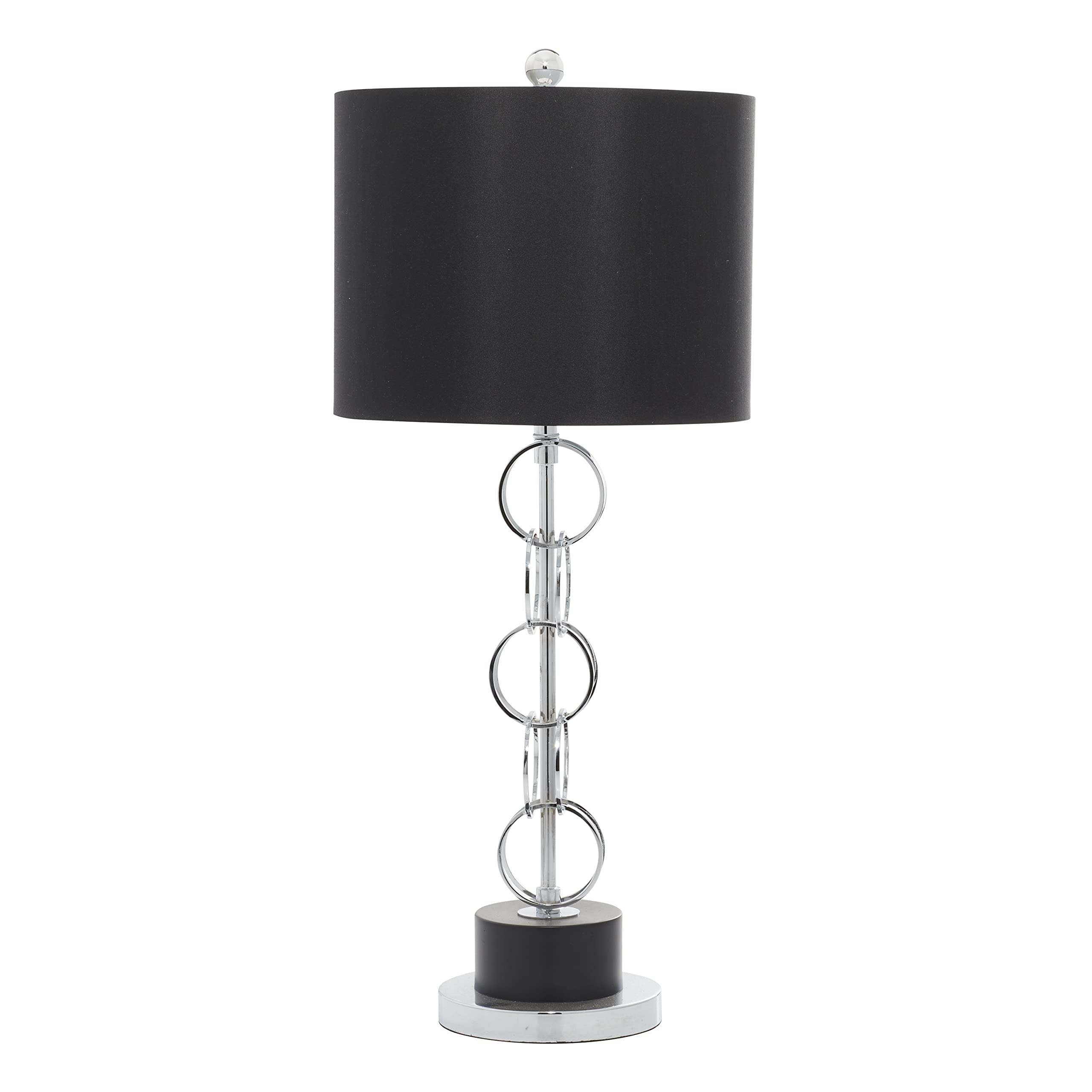 Deco 79 Polystone Solid Table Lamp, 13" X 13" X 30", Black