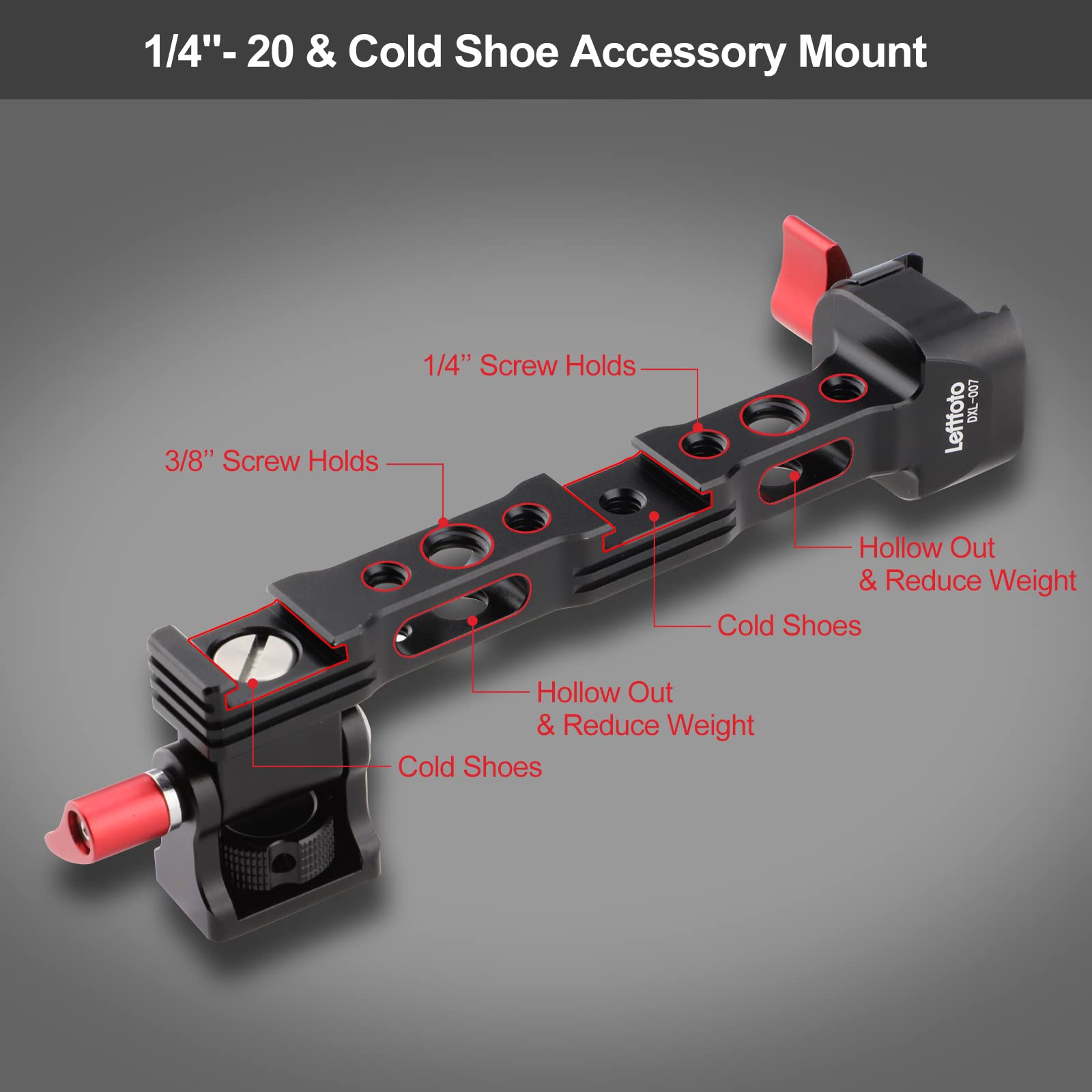 Leftfoto Camera Monitor Mount For Dji Rs3-Mini/Rs2/Rs3/Rs-3Pro/ Rsc2 Gimbal Stabilizer Accessories,With1/4 & 3/8 Threads, Cold Shoe And Rotatable