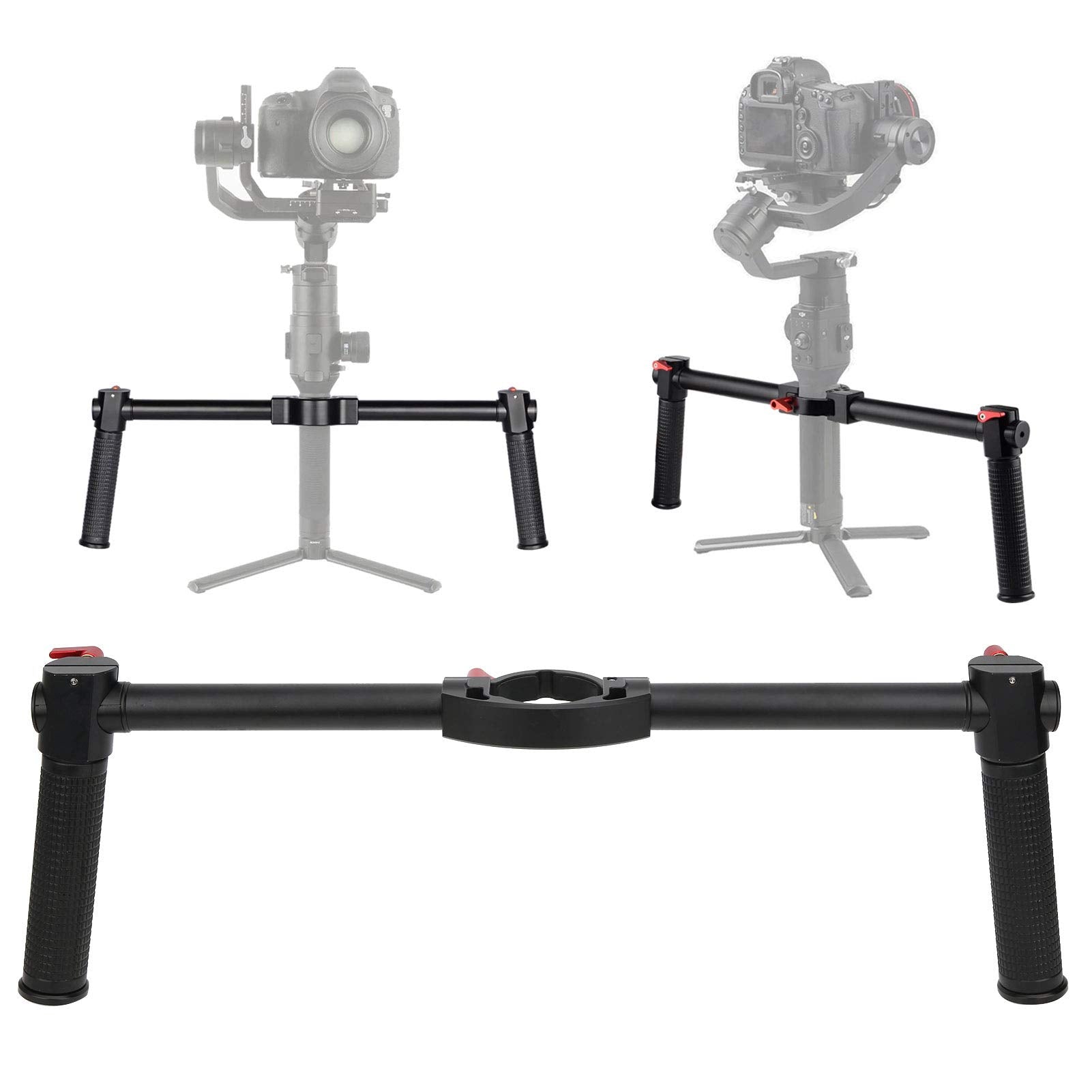 Eimsoah Dual Handgrip Stabilizer For Zhiyun Crane 2S, Aluminum Alloy Lightweight Handle, With Cold Shoe For Mounting Monitors