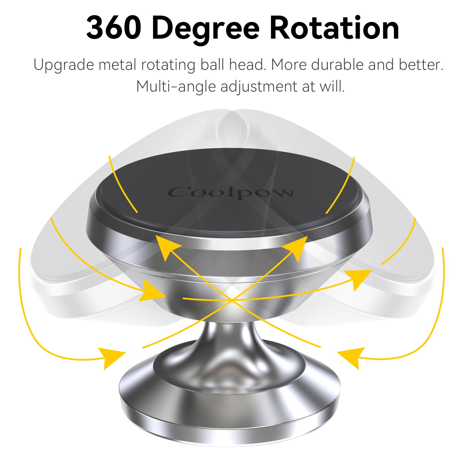Coolpow 【2-Pack】 Magnetic Phone Holder For Car Phone Holder Mount【Strong Magnet】 Phone Mount For Car Mount For Iphone Magnetic Car Phone Holder【4 Plate】 Soporte De Telefono Para Carro