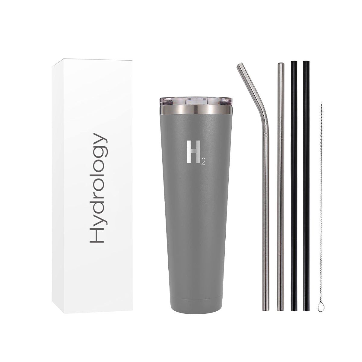 H2 Hydrology Classic Tumbler  Tumbler With Lid And Four Straws  Double Wall Vacuum Insulated
