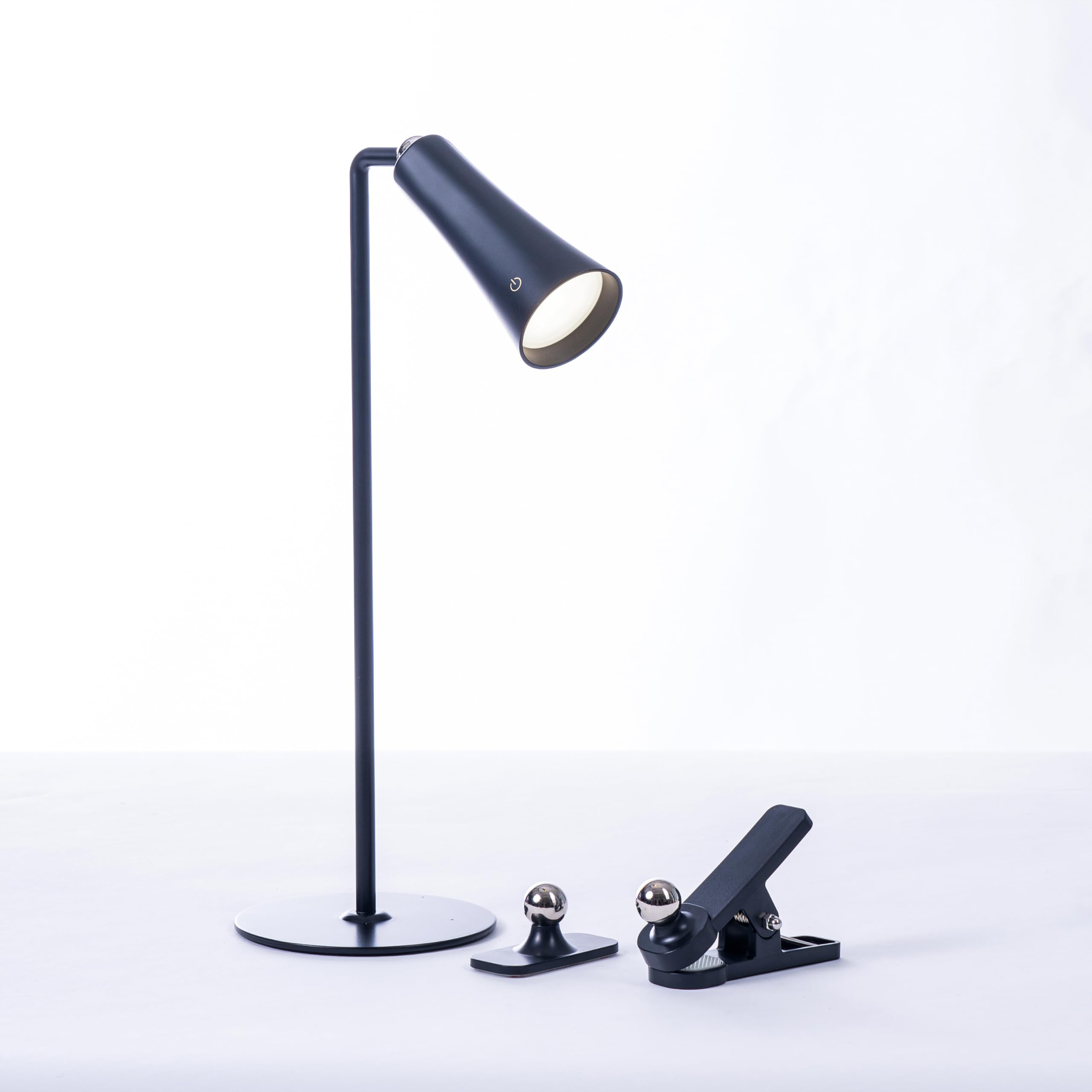Lytup Flute Lamp - 4-In-1 Rechargeable Led Desk, Wall, Clamp Lamp & Flashlight With Magnetic Base, 4-Level Brightness, 270° Flexible Arm, Usb-C Charging, Ideal For Home Office & Bedside - Black