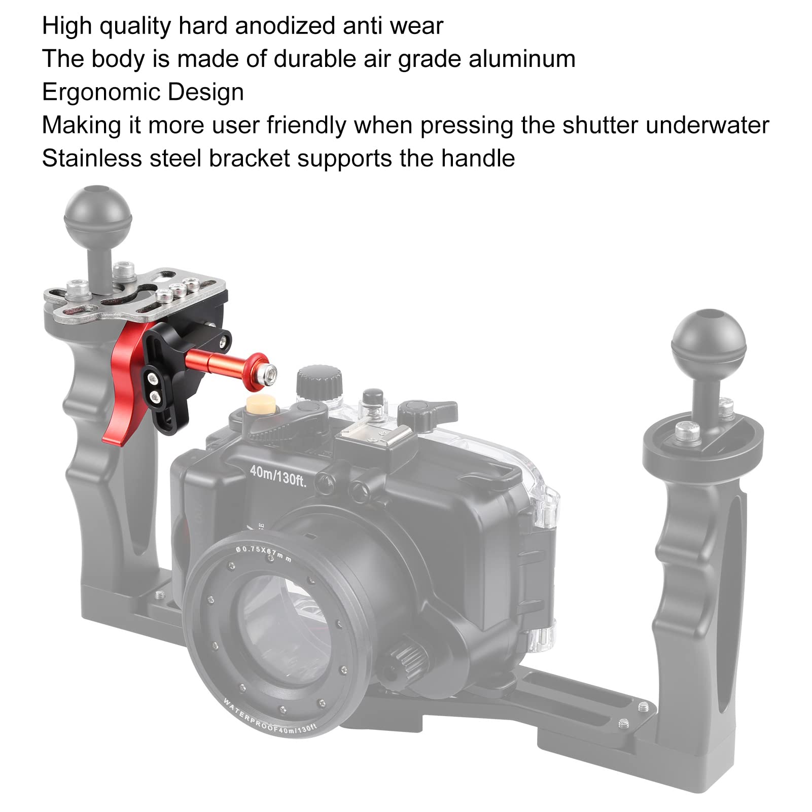 Gowenic Camera Diving Tray Stabilizer, Underwater Shutter Extension Lever, Suitable For A6000 Series, For Rx100 Series, For A5000 Series, For Camera Case Tg4, Tg5