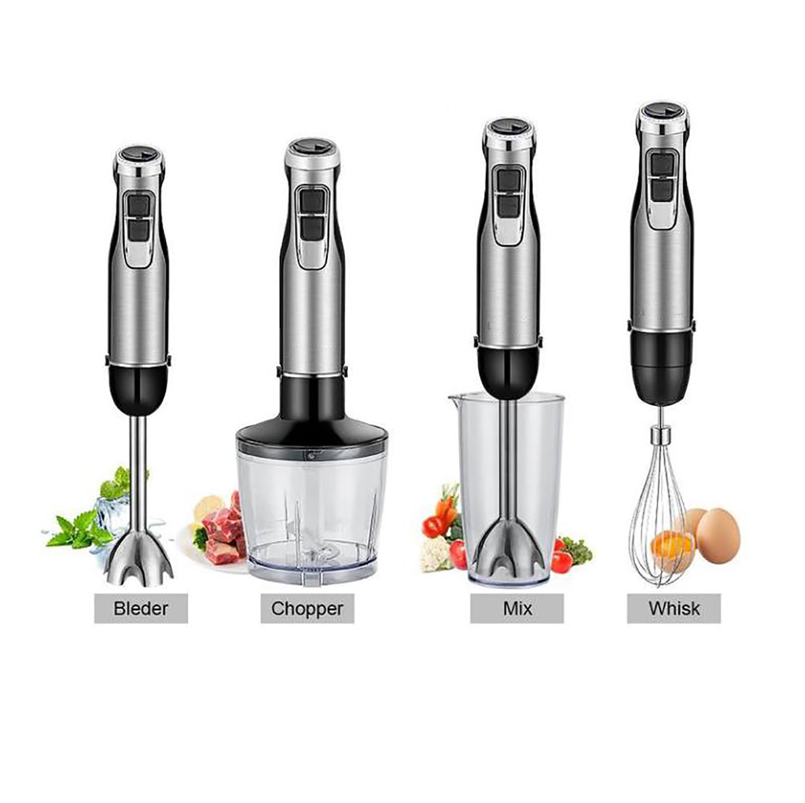 Ericat Cordless Immersion Mixer, Handheld Immersion Blender With 500Ml Mixing Beaker, 1200W Strong Power And 6 Gear Speed Adjustable, Detachable Design And Easy To Cleaning, For Make Shakes, Smoothies