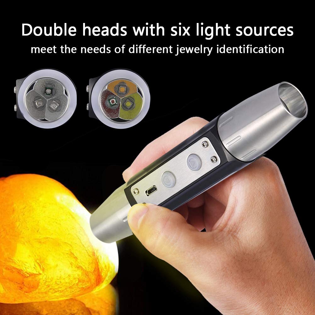 Pupilash Bright Torch- Usb Bright Torch Dx4 Usb Rechargeable 4 Lights Expert Jade Flashlight Bright Torch For Jewelry Appraisal