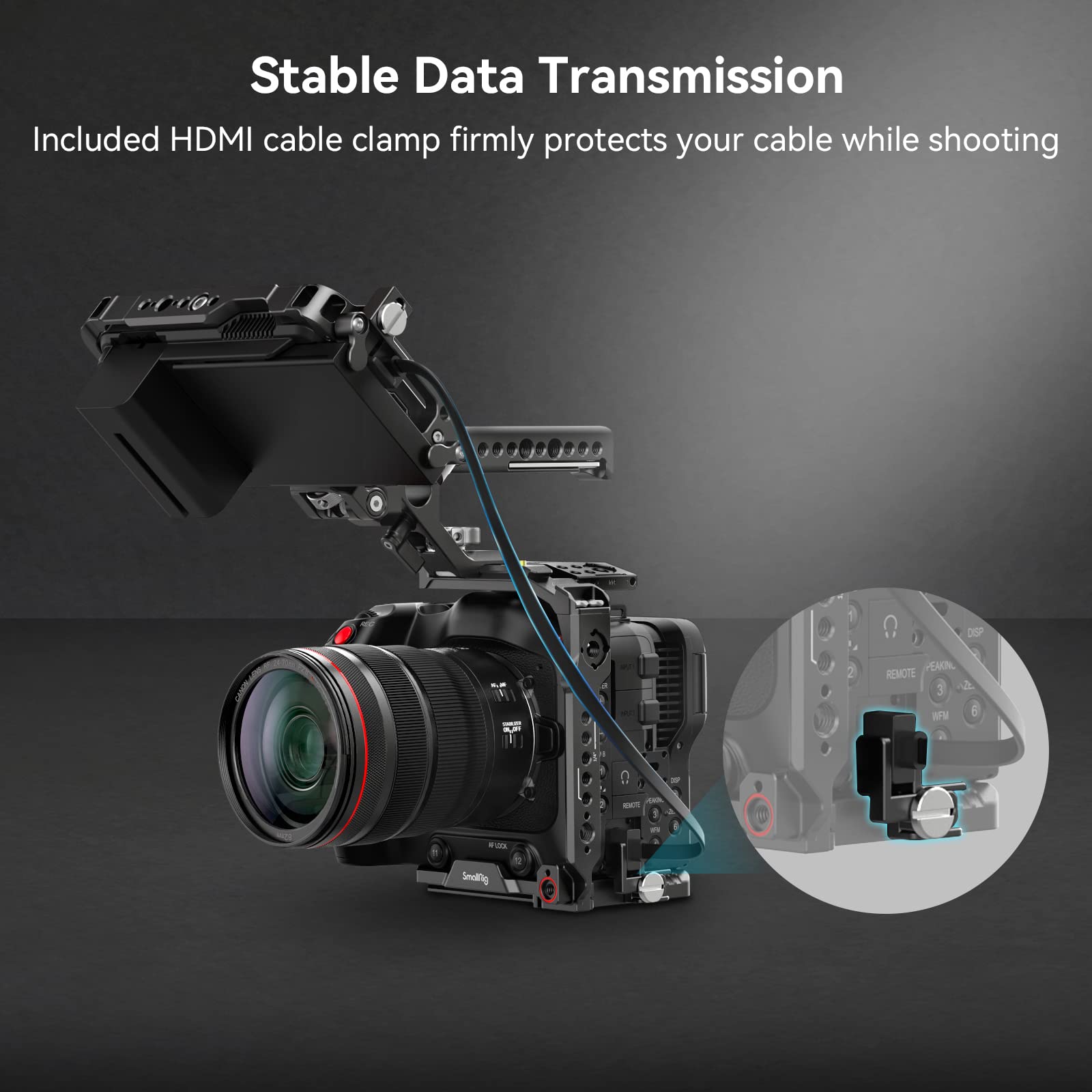 Smallrig Camera Cage Handheld Kit For Eos C70 For Canon With Nato Top Handle, Cable Clamp For Hdmi, Top Plate, Side Plate, Baseplate, 1/4''-20 Screw, Locating Holes For Arri