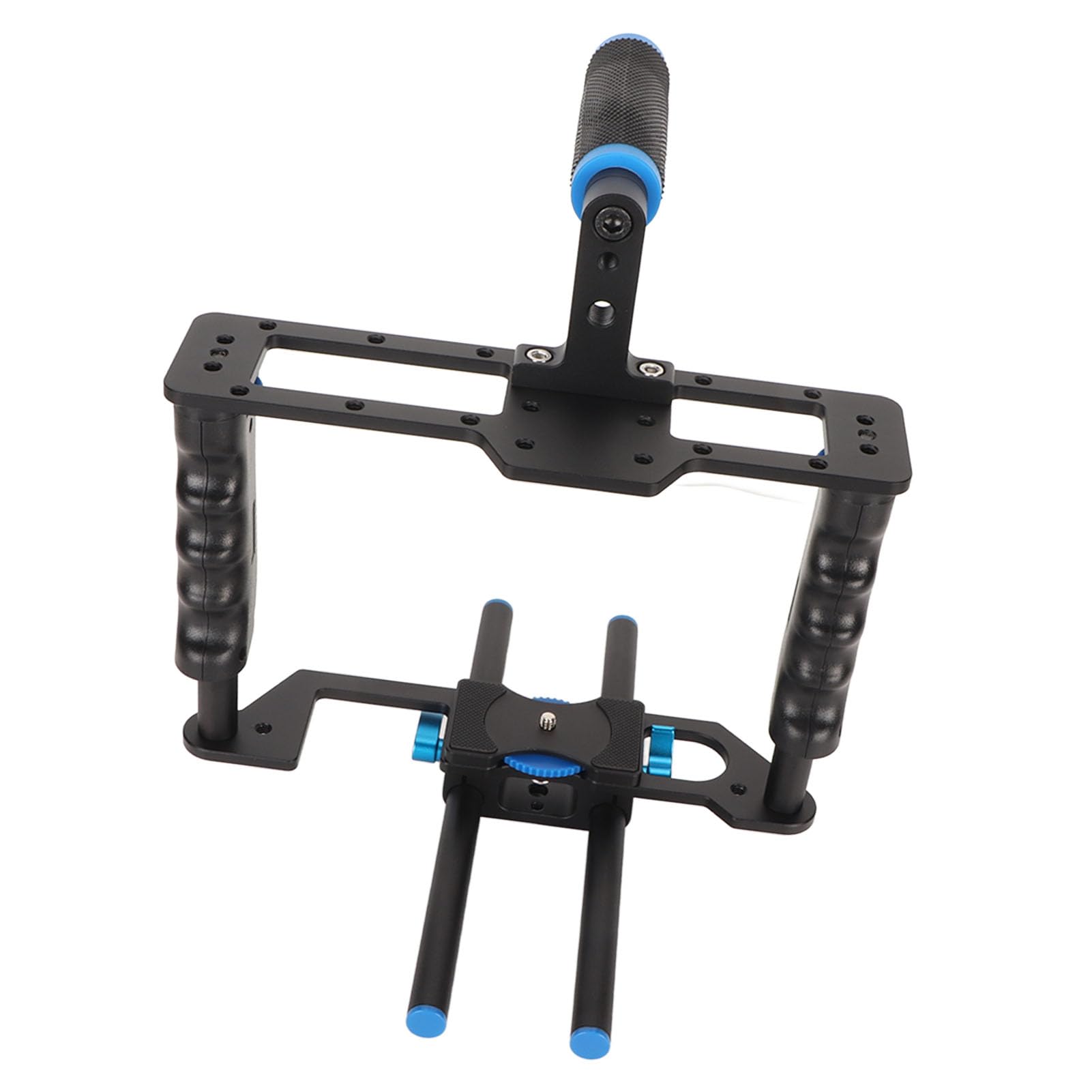 Yanmis Universal Camera Video Cage With Handle, Double Rod Base, Easy To Install, Expanded Mount For Dslr Cameras