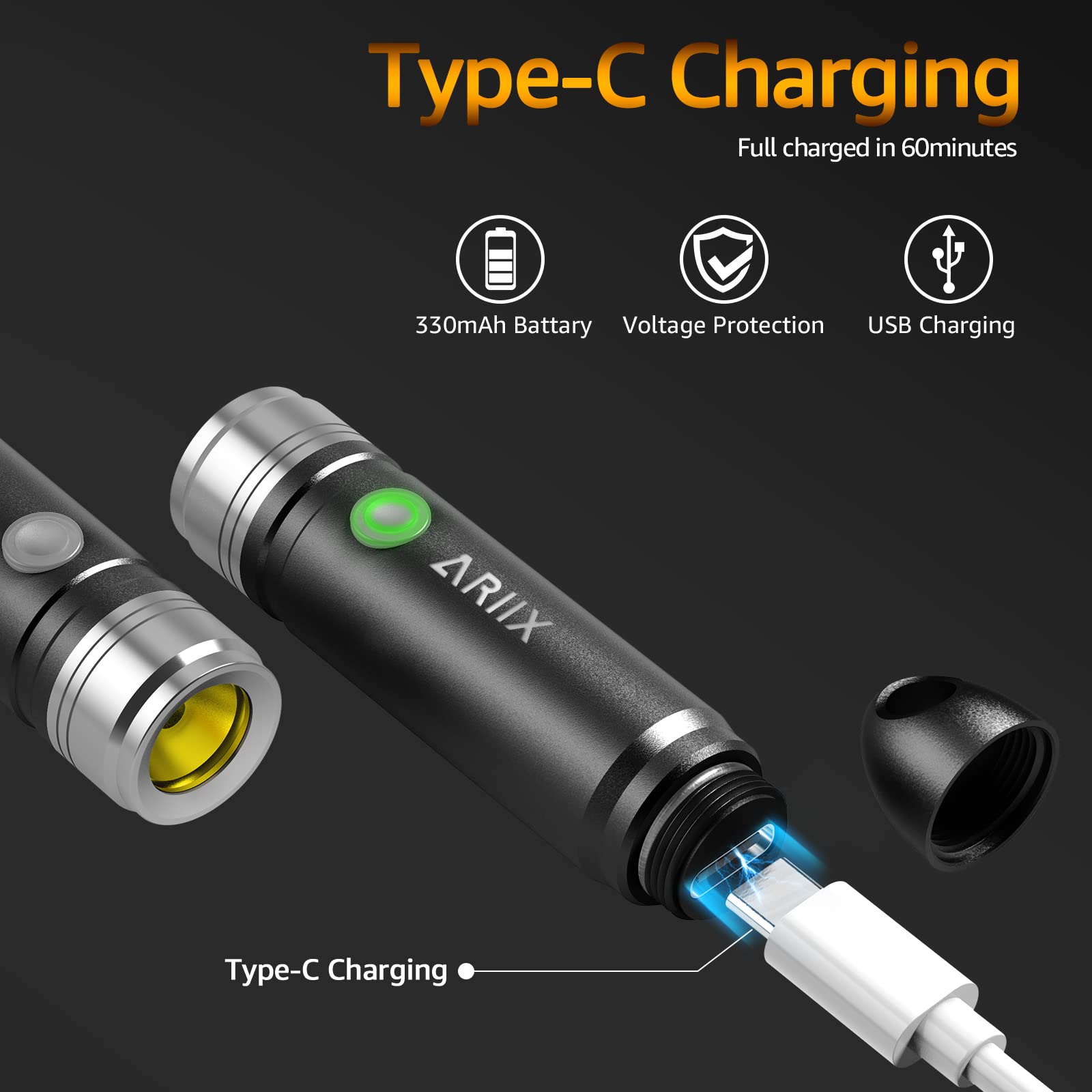 Ariix Super Bright Outdoor Edc Mini Keychain Led Flashlight High 650 Lumens,Waterproof Rechargable Small Torch For Camping And Emergency,Best  For You