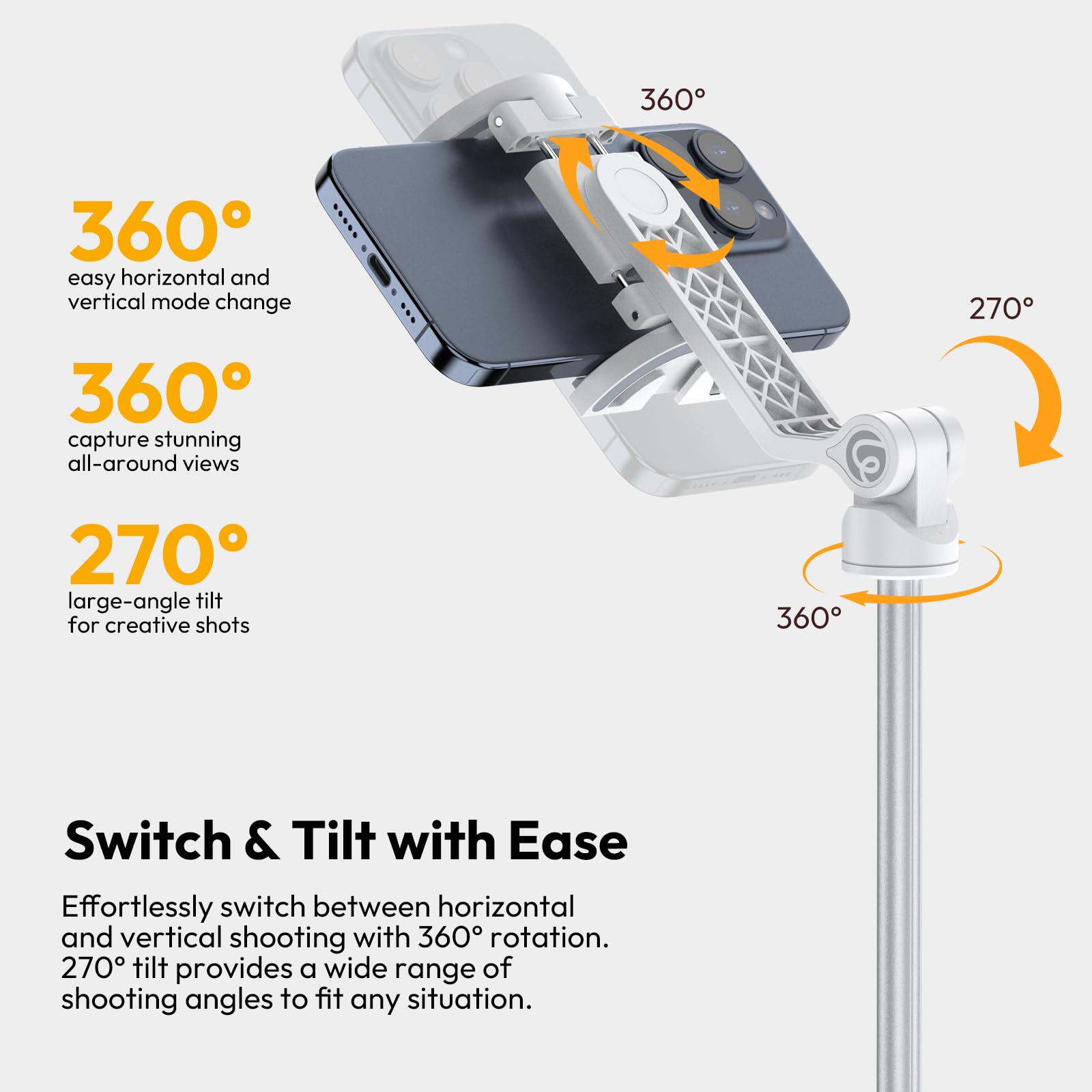 Ulanzi Tt88 Magnetic Tripod For Iphone, 57" Extendable Selfie Stick With Remote, 2-In-1 Phone Clip & Dual Cold Shoe Mounts-Lightweight Phone Tripod Stand For Vlogging, Travel, Video Recording (White)