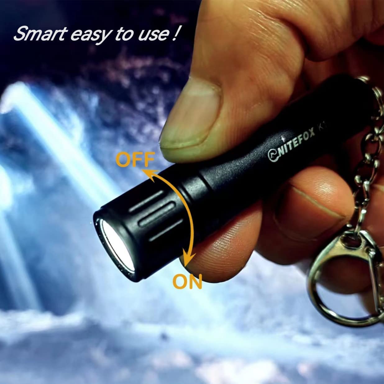 Nitefox Bright Keychain Flashlight K1,High Bright 150 Lumens,As Small Flashlight Lantern Camp Lamp Light,Waterproof Torch For Edc,Reading,Sleep,Dog Walking,Camping,Hiking (2 Pcs Black Red)