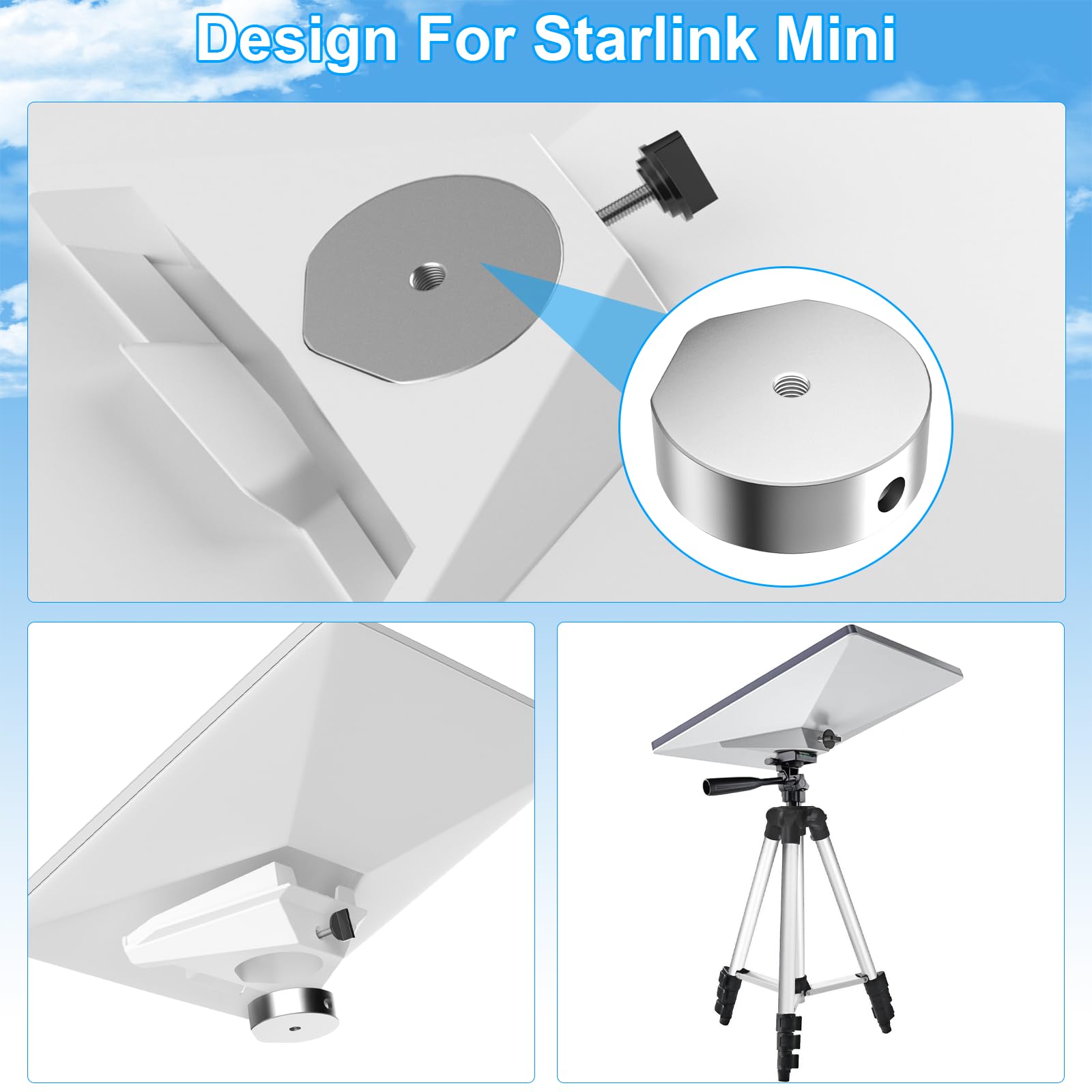 Fovyna Starlink Mini Tripod Mount, Adjustable Height(13.8In-32.8In) And Tilt Mounting Kit With Starlink Mini Tripod Adapter, Compatible With Star Link Mini