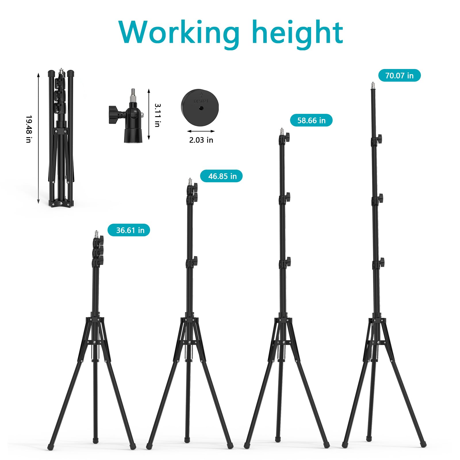 Koroao Starlink Mini Tripod Mount, Starlink Mini Adapter With 1/4'' Screw Mounting Tripod Stand, Adjustable Height 36-70In Starlink Mount, Pole Mounting Kit For Starlink Gen 4(V4) Standard Dish