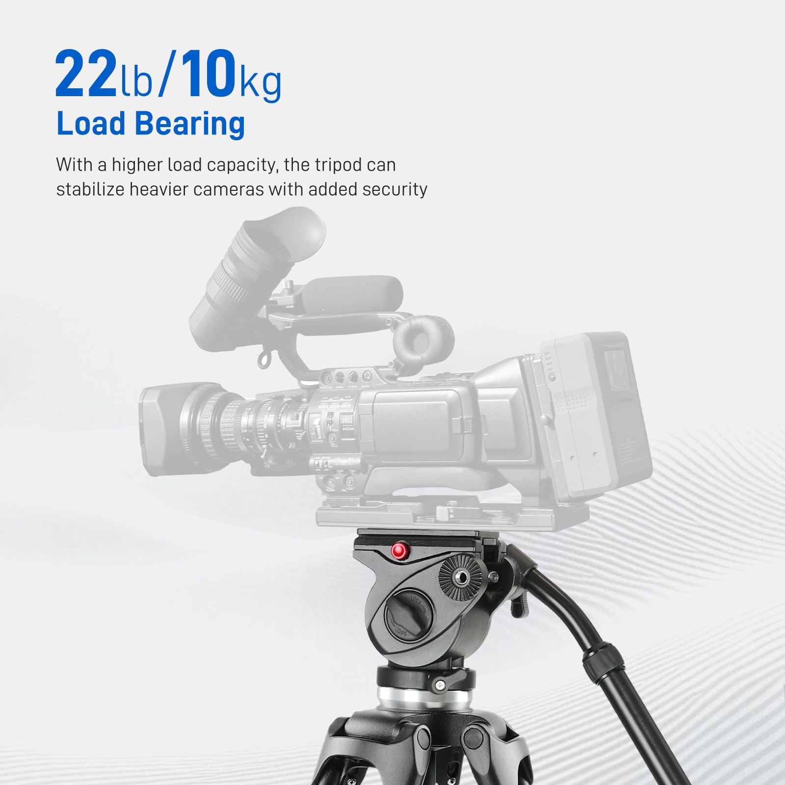 Gvm 63" Video Tripod With Fluid Head With Adjustable Damping, Heavy Duty Aluminum Alloy Tripod Stand With Base Fixed Bracket For Camcorders/Dslr, Max Load 22Lb, Compatible With Dslr Camera Camcorders