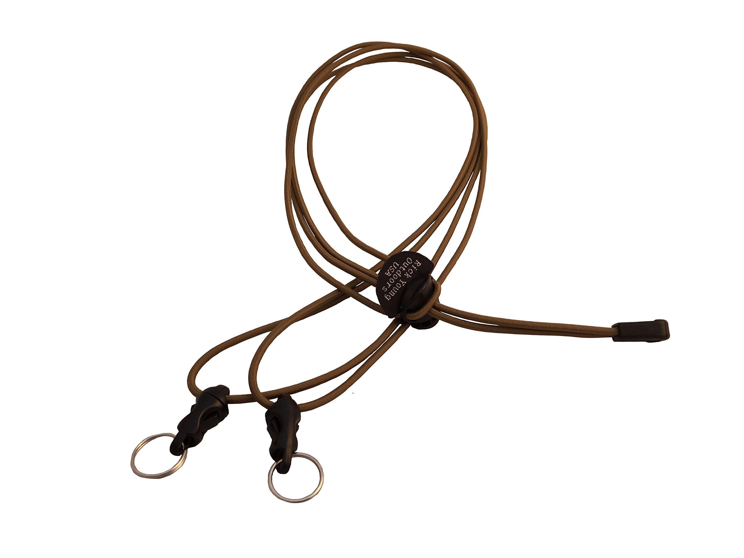 Rick Young Outdoors Premium Binocular Harness - Adjustable Chest Strap For Hunting, Birding & Hiking - Comfortable Waterproof Quick-Release System (Brown)