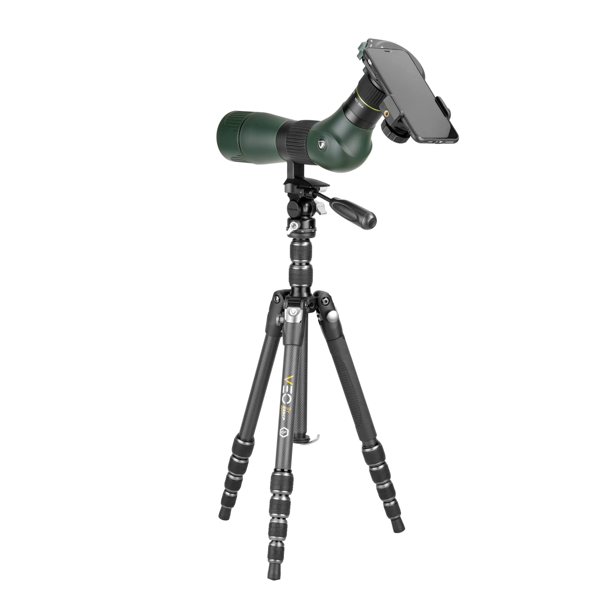 Vanguard Veo3T235Cp Compact Carbon Fiber Travel Tripod With Pan Head
