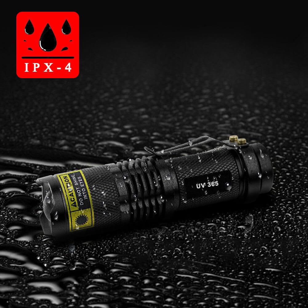 Metii Mini Uv Flashlight 365Nm - Lightweight, Portable, And Zoomable, Ideal For Detecting Anti-Counterfeiting, Fluorescent Agents, And More - Batteries Not Included