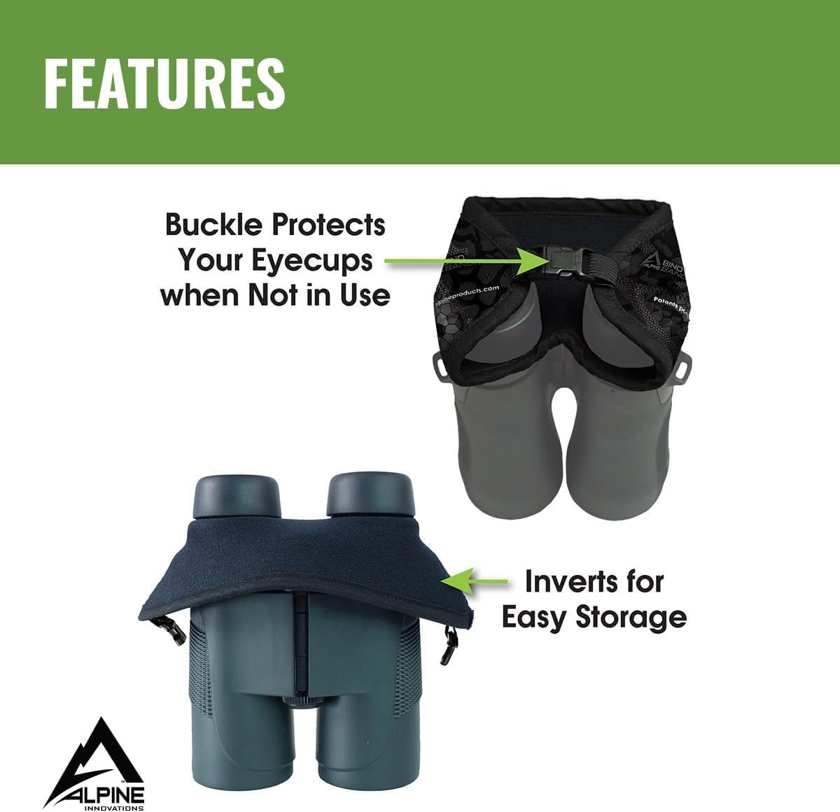 Slicker Bino Bandit - Blocks Glare, Improves Visual Acuity And Reduces Eye Fatigue. Fits All Binoculars, Od Green