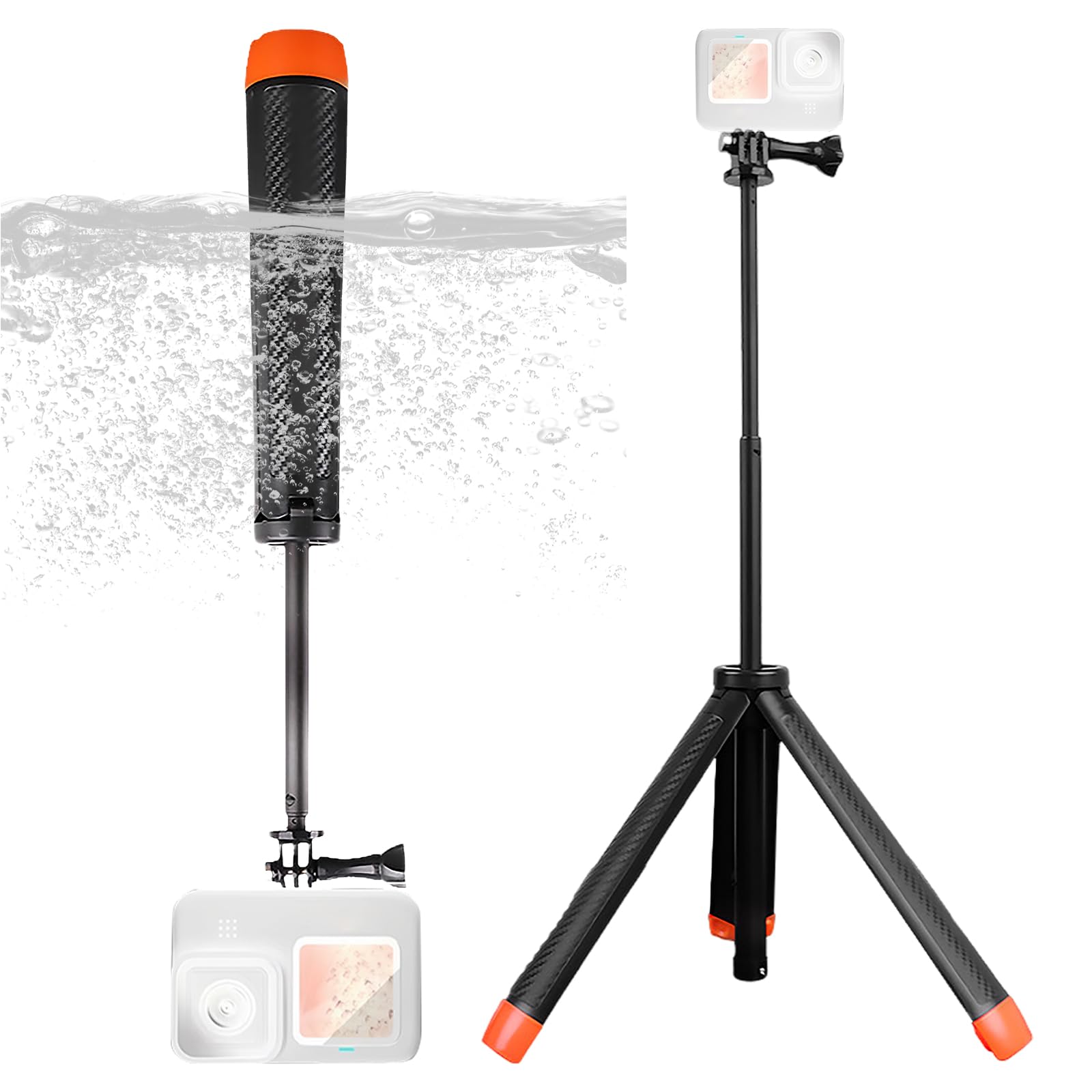 Elasignshopo 4 In 1 Floating Selfie Stick For Gopro Hero 13, 12, 11, 10, 9, 8, 7, 6, 5, 4, 3, 3+、Dji Osmo、Insta360, Floating Hand Grip Tripod Stand Waterproof Extendable Monopod