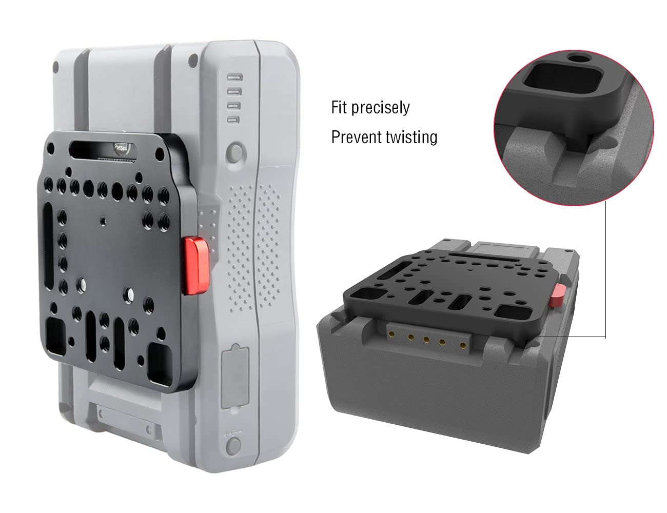 Niceyrig V Lock Plate Assembly Kit With Female V-Dock Male V-Lock Compatible With Dji Ronin M Mx
