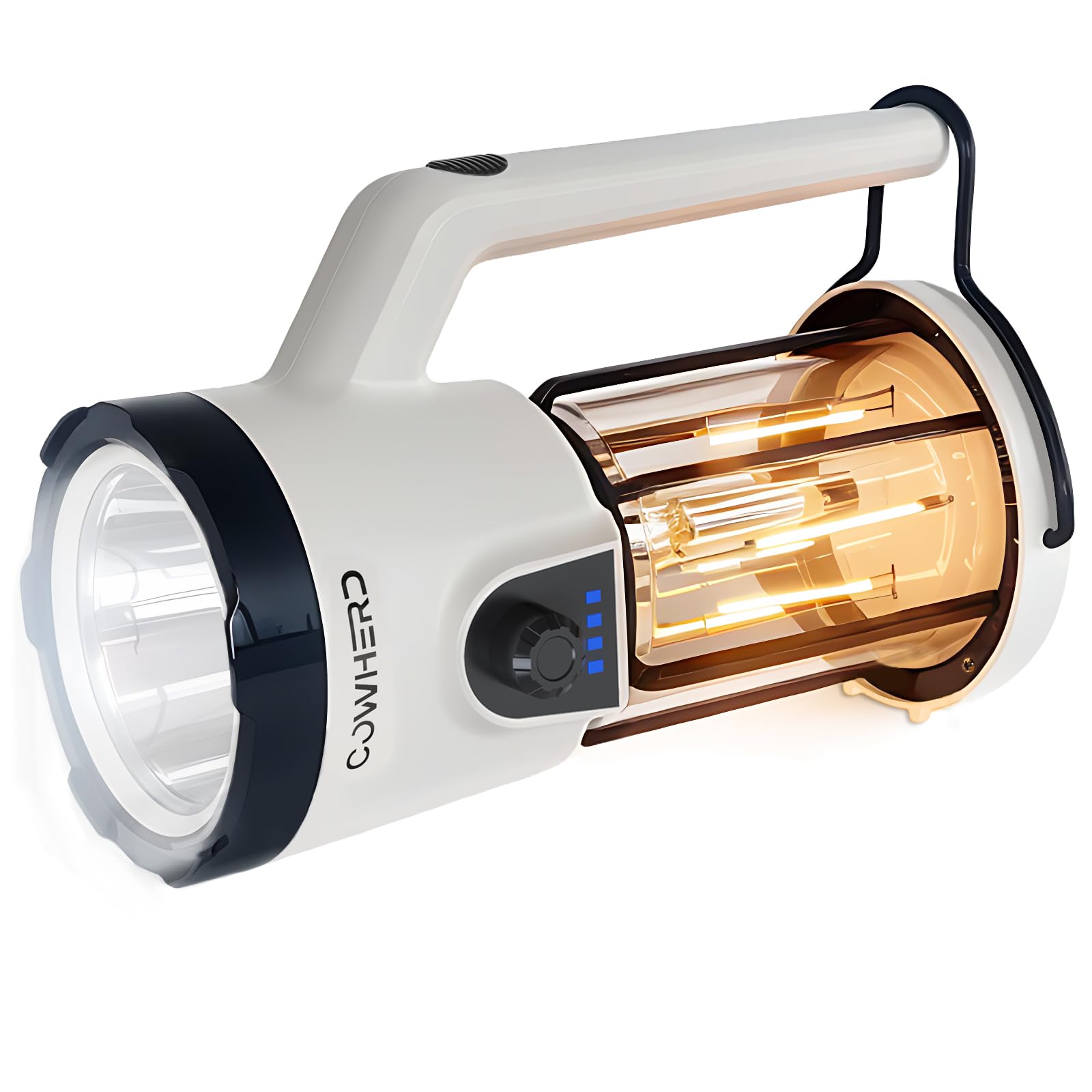 Cowherd Rechargeable Flashlight Lantern 2-In-1 Led Handheld Flashlight With Lantern And Spotlight Modes - Perfect For Power Outages, Camping, Hiking, Emergency, And Home Use