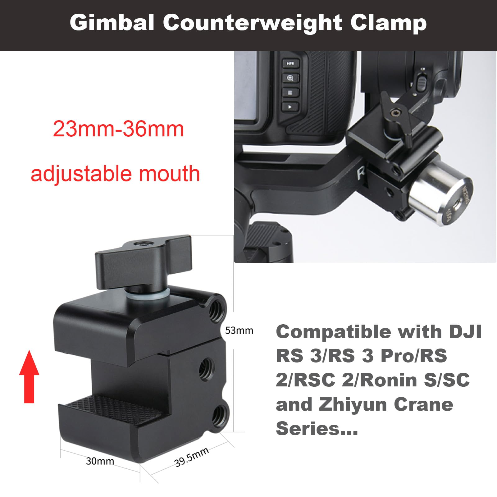 Niceyrig Gimbal Counterweight Clamp Kit With 3.5 Oz 1 Unit Counter Weight For Dji Rs 4 3 Pro, Rs2, Rsc2, Ronin S Sc, Zhiyun Weebill Lab/Crane Series - 324