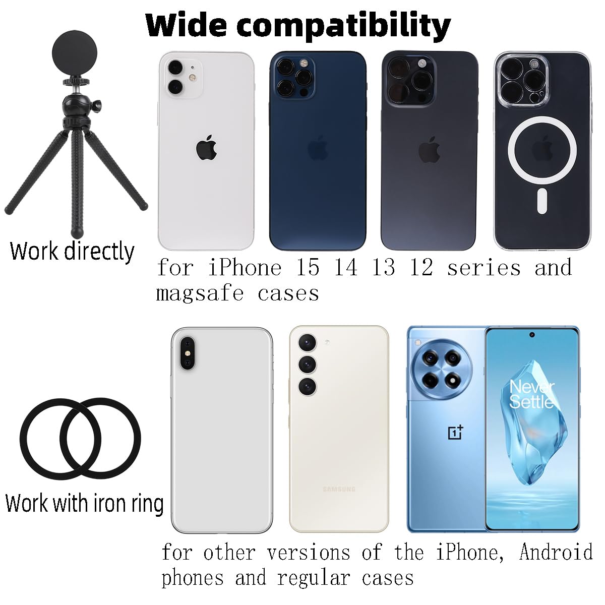Leenconghui Tripod For Iphone, Flexible Phone Tripod Stand With Wireless Remote Compatible With Magsafe, Mini Magnetic Tripod Mount For Iphone 15 Plus Pro Max 14 13 12 Series