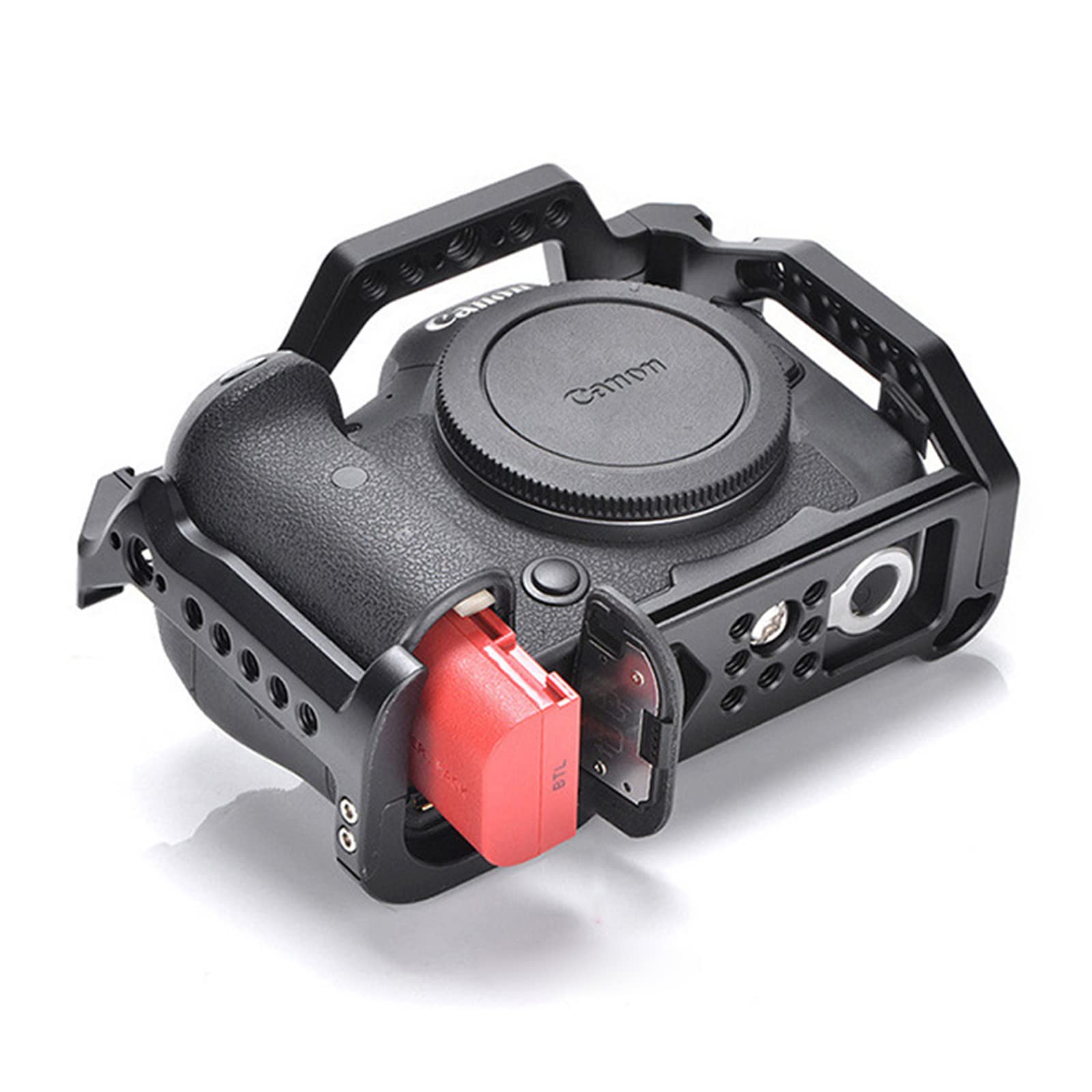 Topcine Camera Cage For Canon Eos R5/R5C/R6/R6 Ii Mirrorless Camera, Vlogging Video Shooting Filmmaking Rig Stabilizer With Dual Cold Shoe With 1/4" Mounting Hole & 3/8" Arri Locating Holes