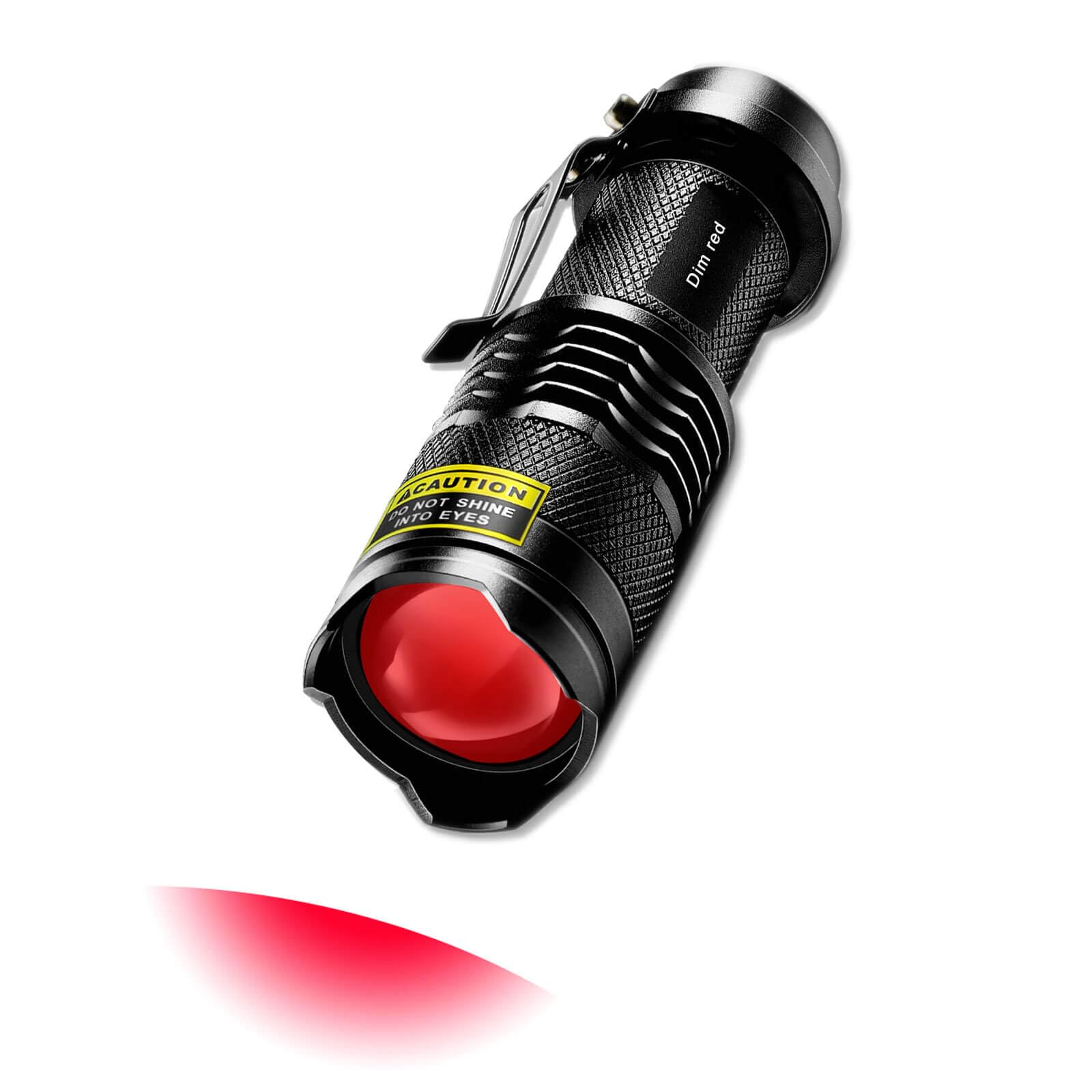 Metii R1 Low-Lumen Mini Red Flashlight - Zoomable, Dim Red Light, Perfect For Close-Range Reading And Viewing Star Charts While Stargazing In Astronomy, Night Vision - Batteries Not Included