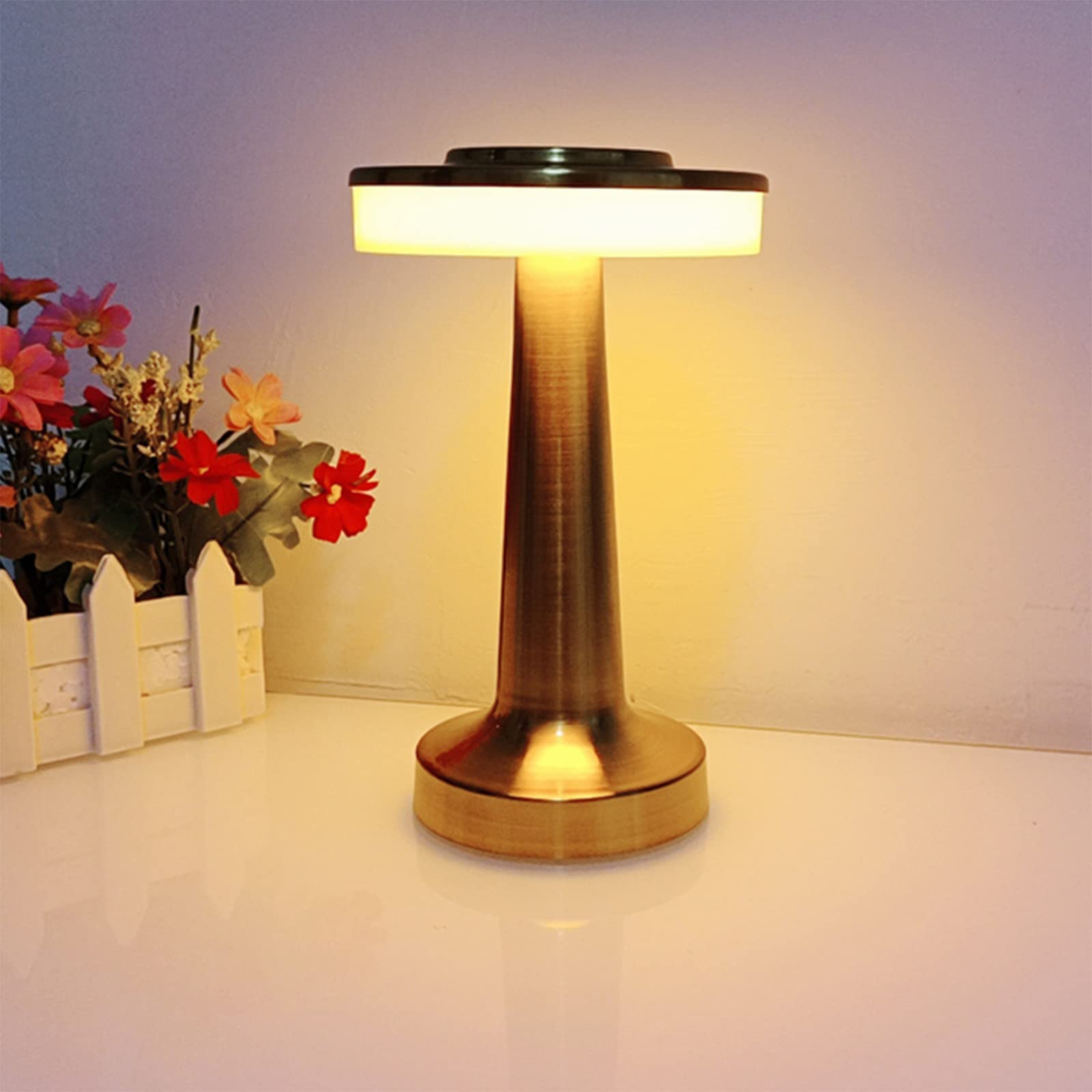 Hrymlgg Touch Portable Cordless Desk Lamp, 3 Speed Touch Dimming, Built-In Usb Battery Port, Bedroom Bedside Light, Bar Mood Light, Dining Table